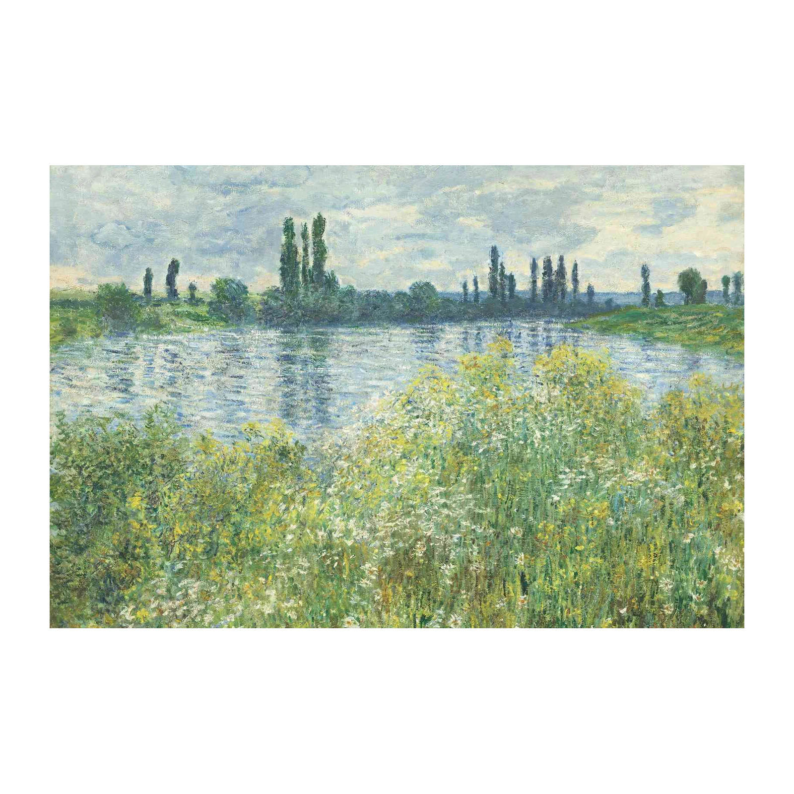 Impressionist Riverbank Meadow Wall Art