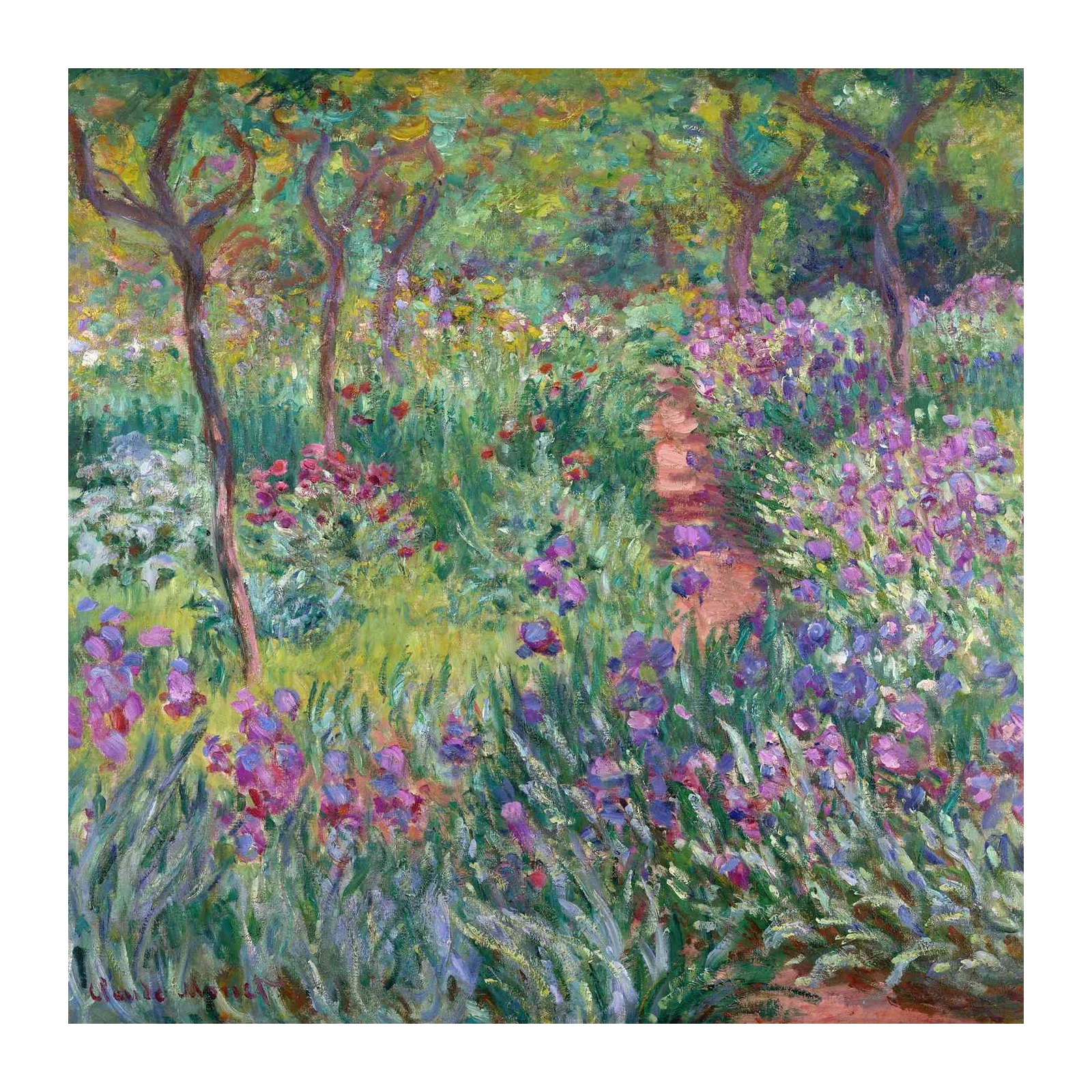 Impressionist Garden Iris Meadow Wall Art