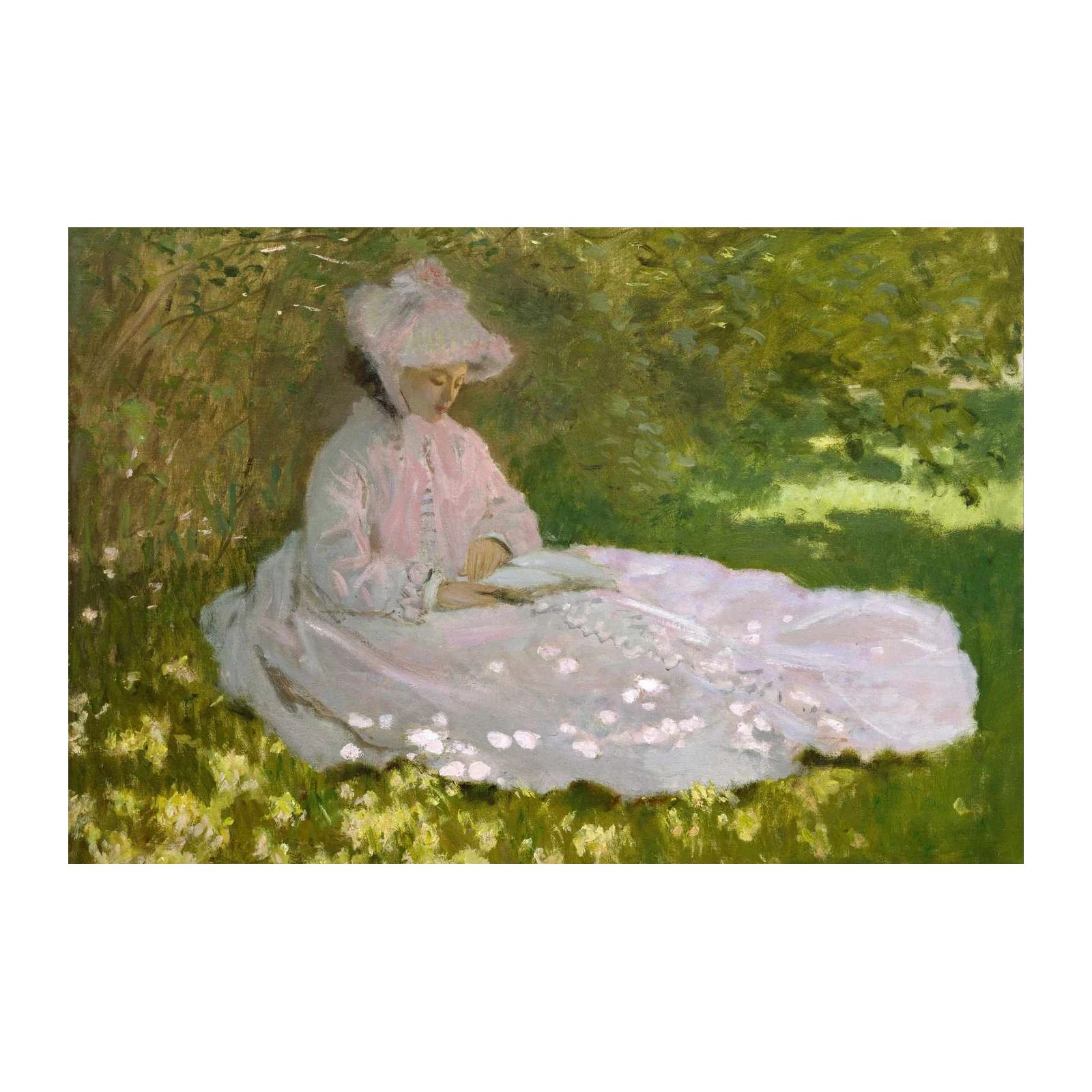 Impressionist Garden Reading Lady Wall Art