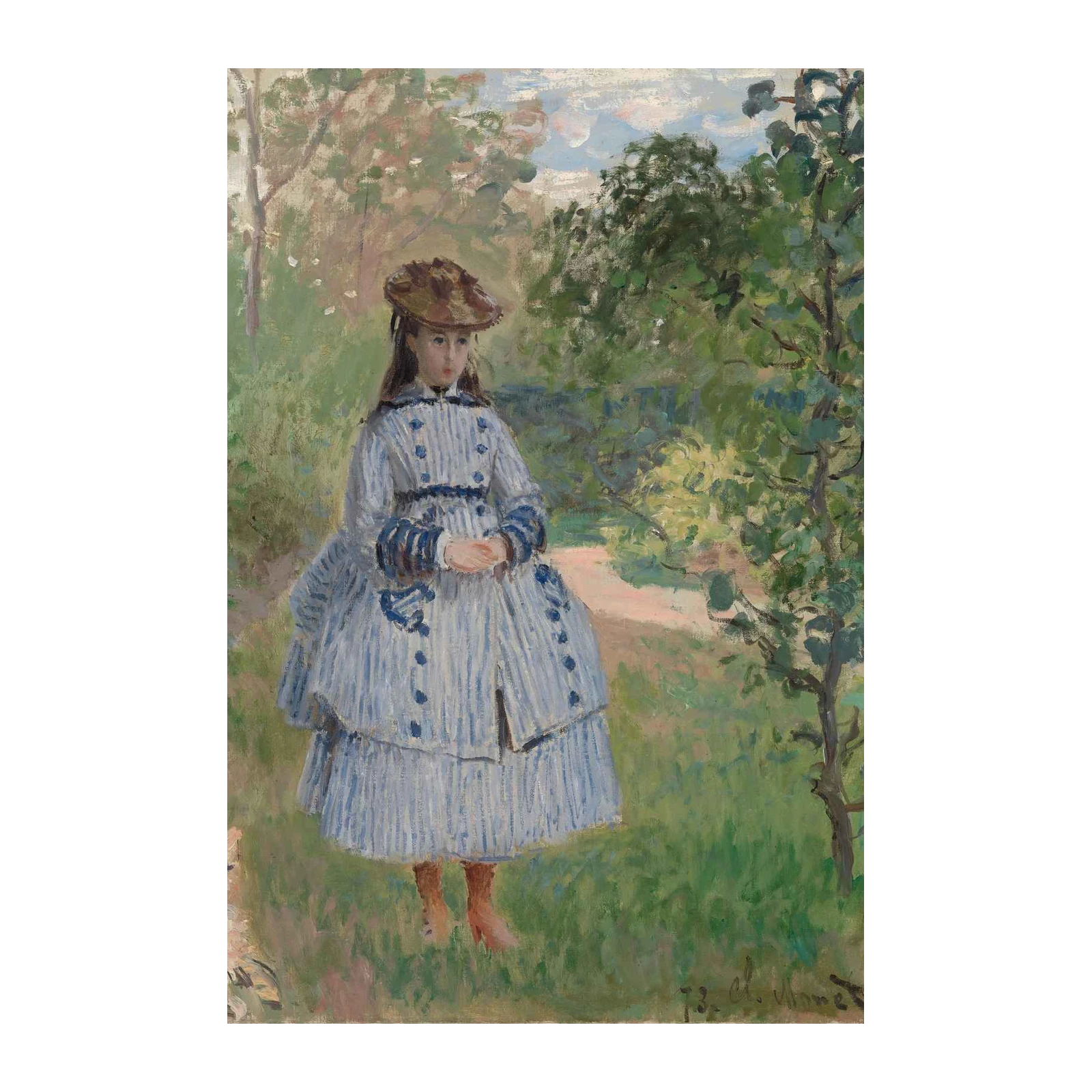 Impressionist Girl & Dog Garden Wall Art