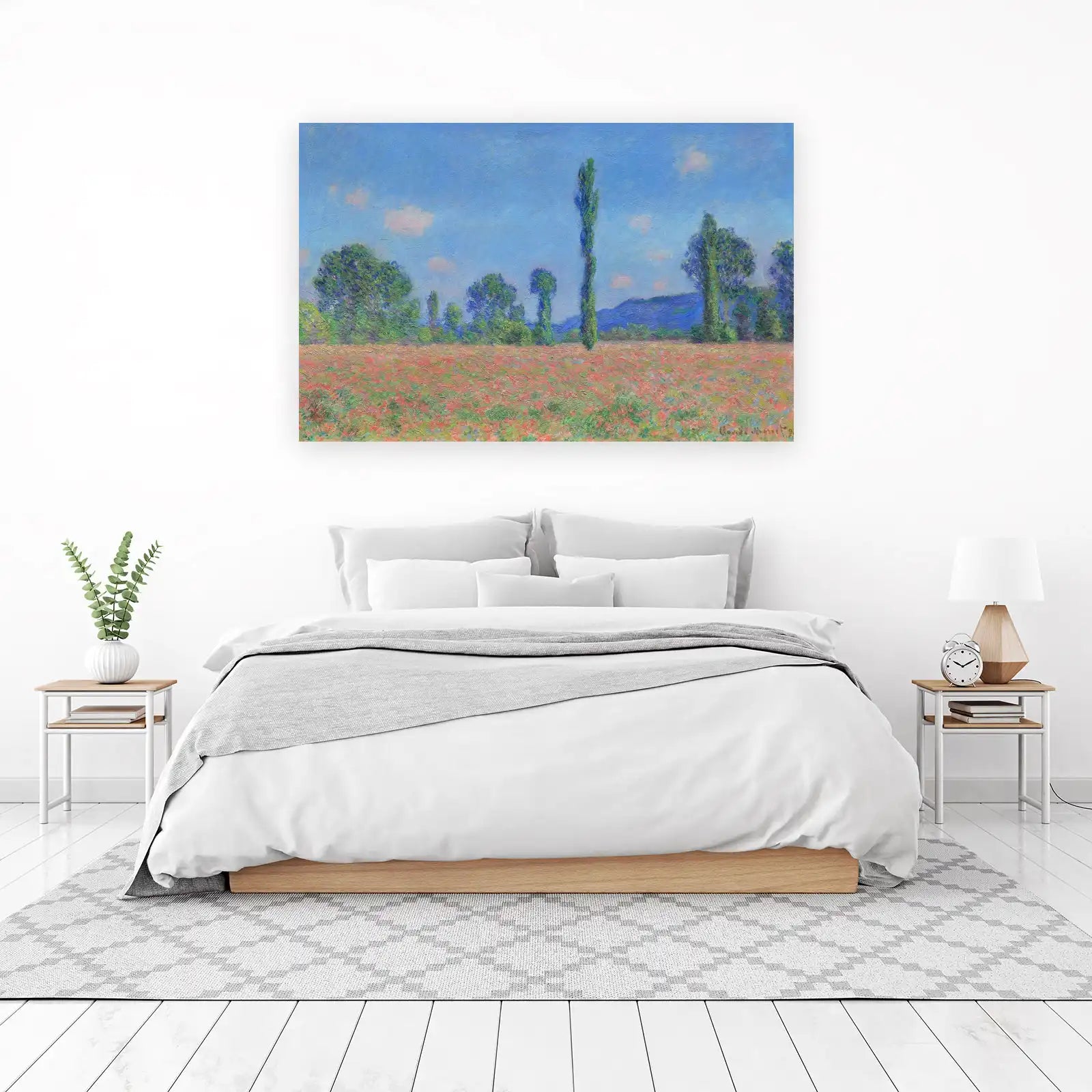 Impressionist Poppy Field Landscape Wall Art