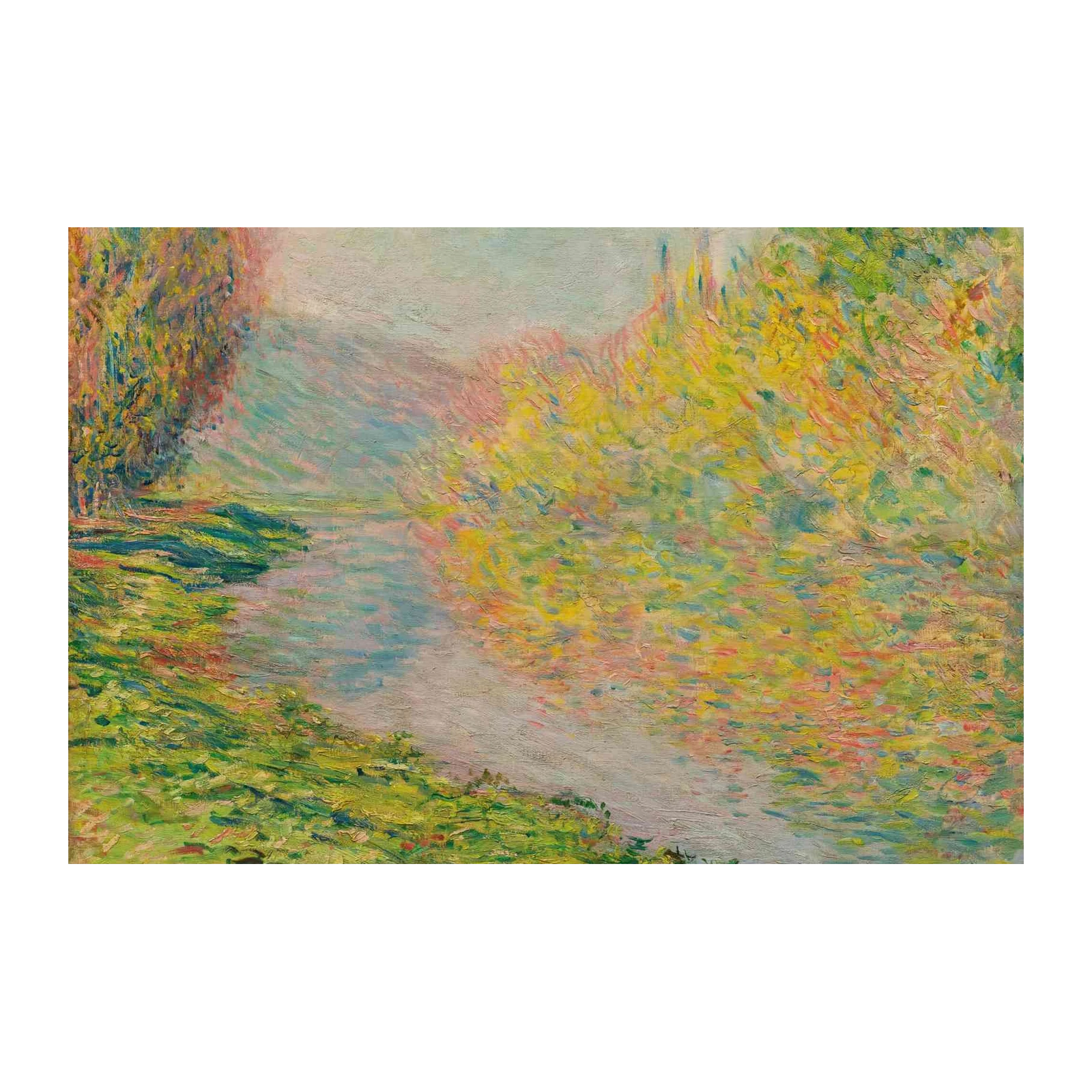 Serene River Landscape Impressionist Wall Art