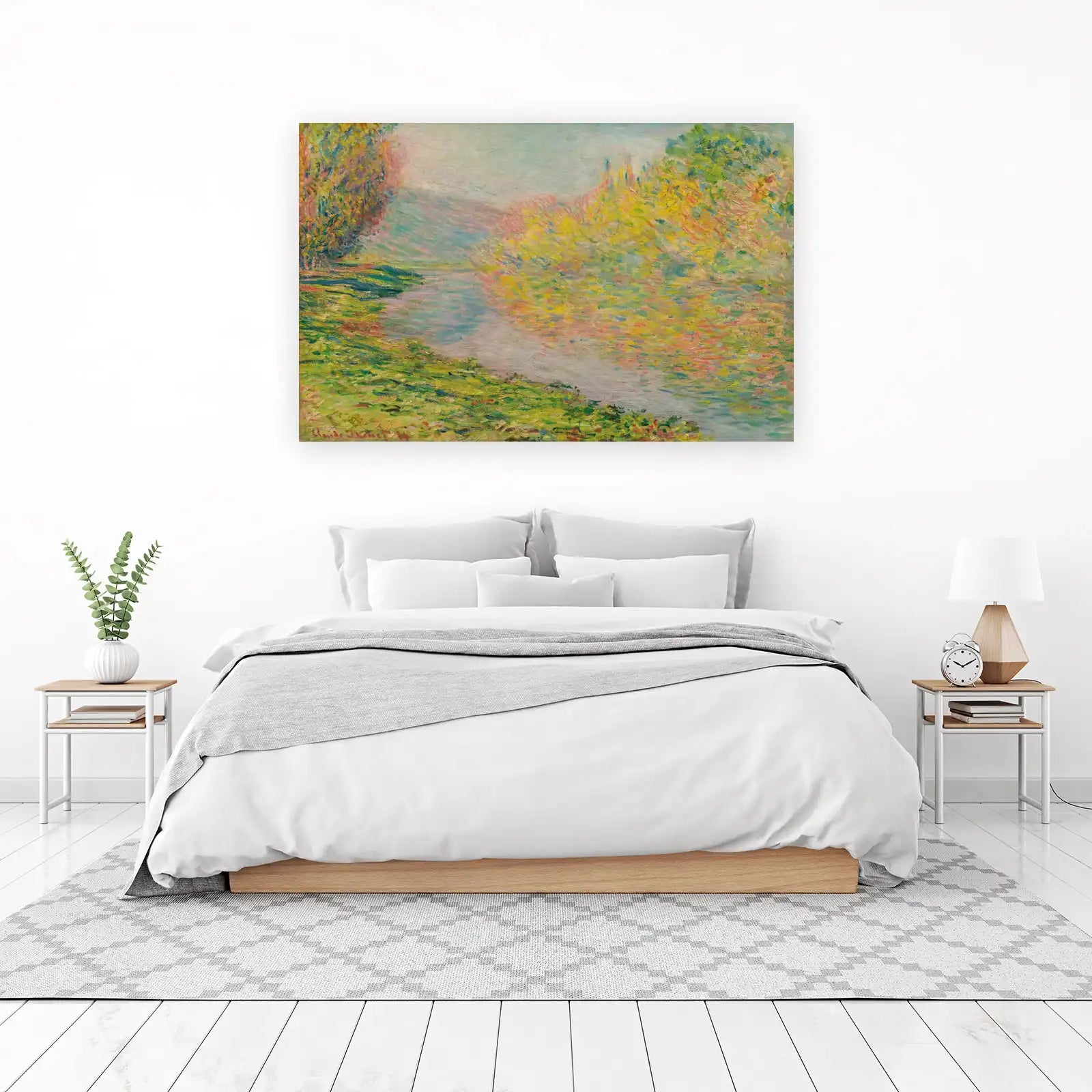 Serene River Landscape Impressionist Wall Art
