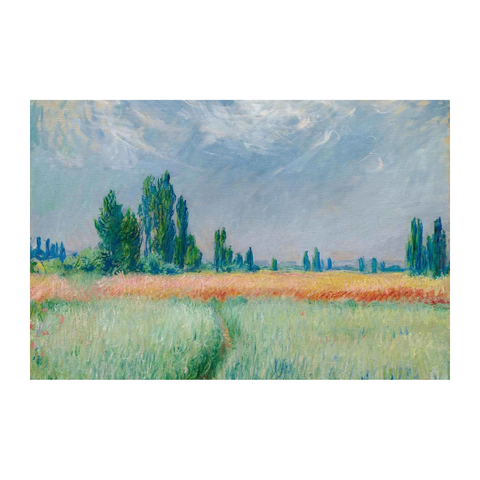 Impressionist Field Landscape Claude Monet Wall Art