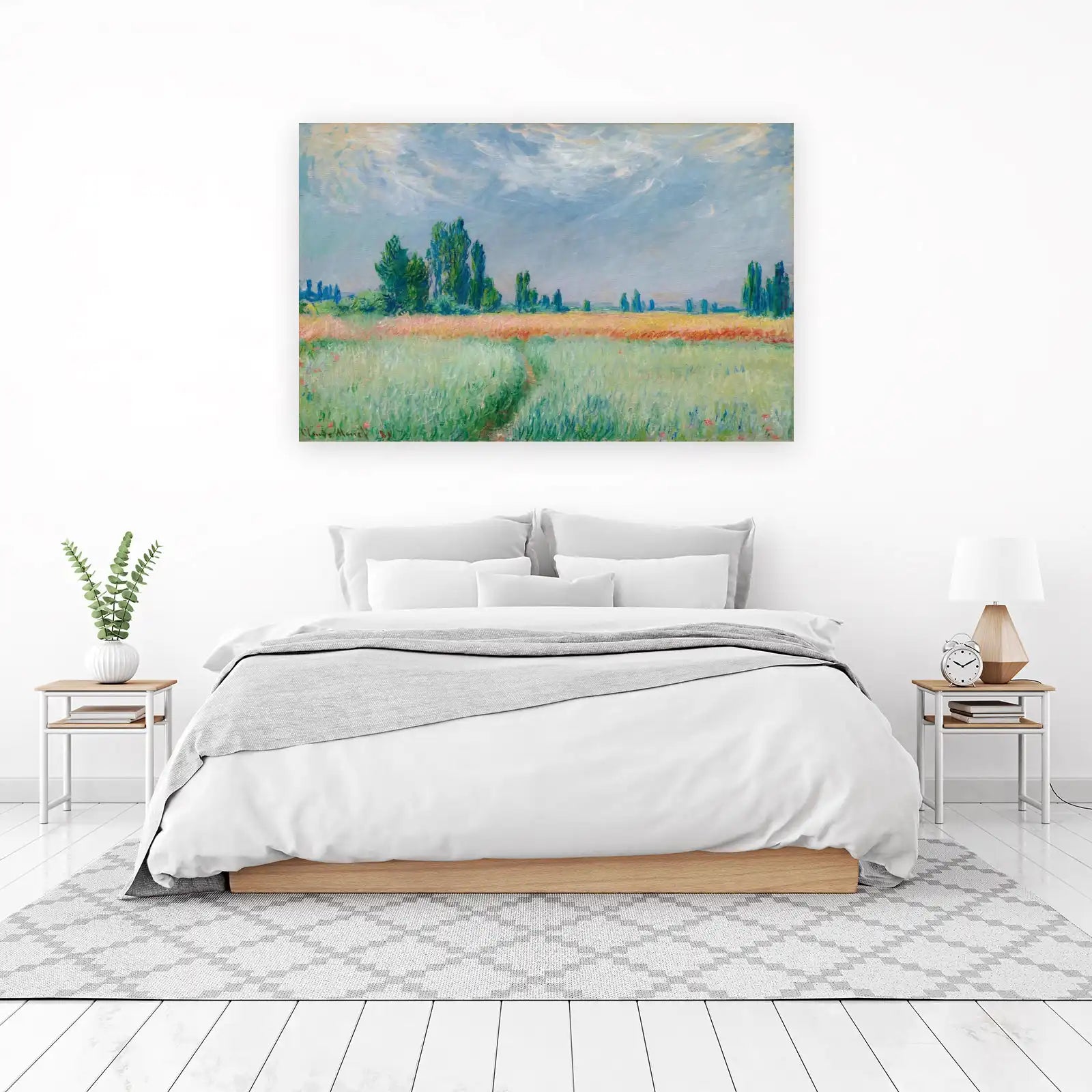 Impressionist Field Landscape Claude Monet Wall Art