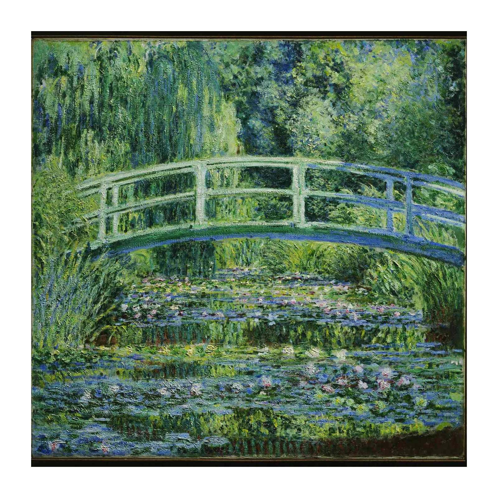Impressionist Water Lilies Bridge Wall Art