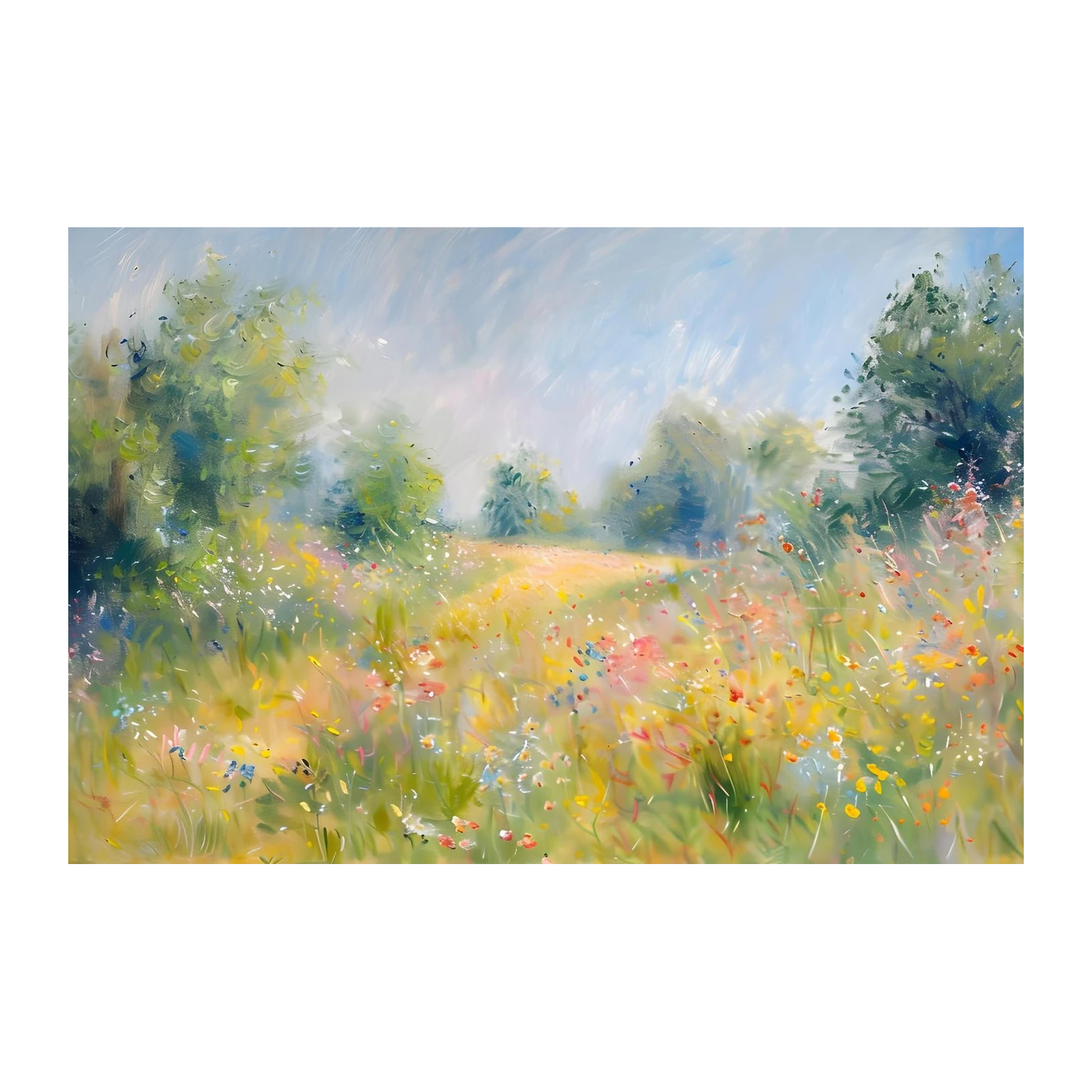 Vibrant Wildflower Meadow Impressionist Wall Art
