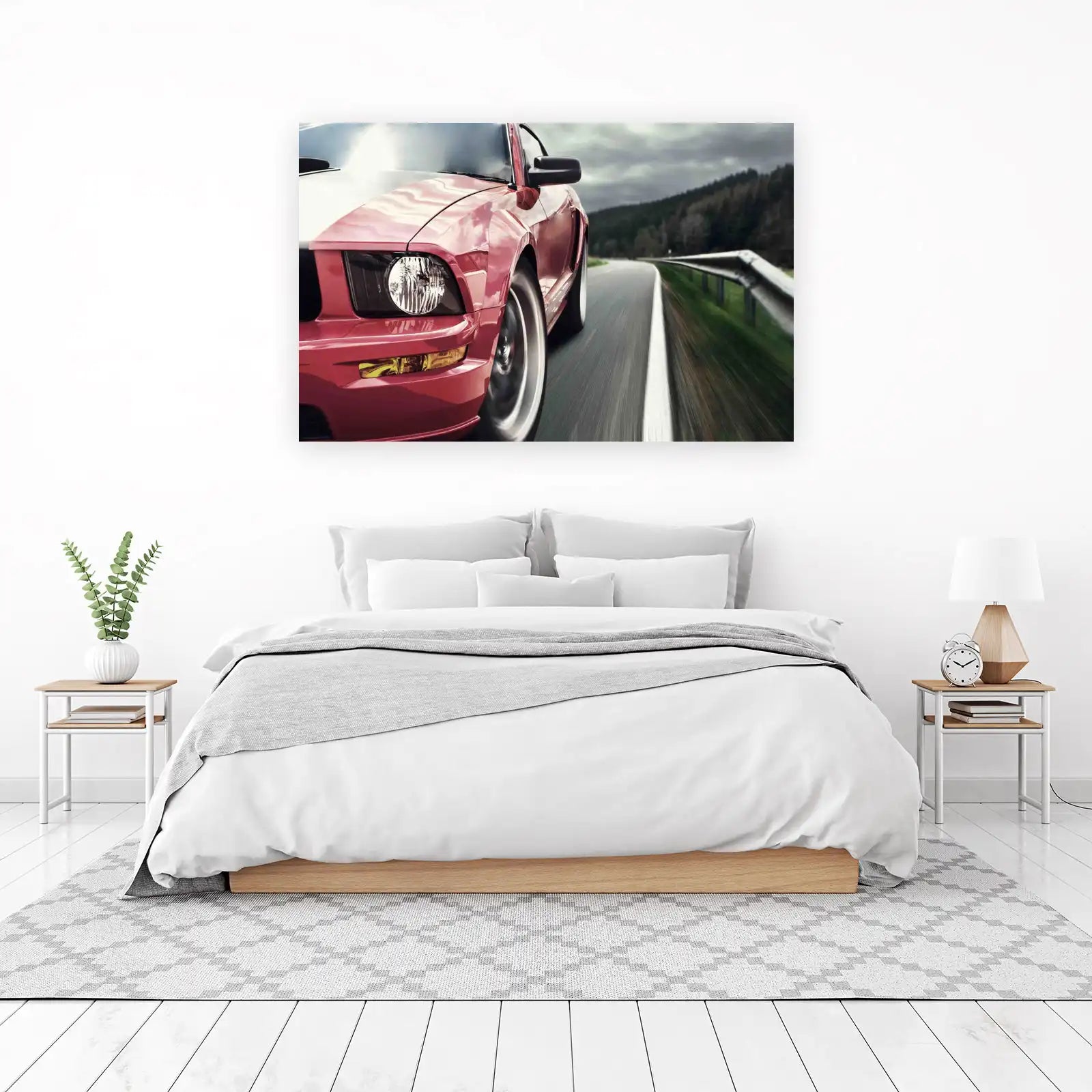 Dynamic Red Mustang Speed Wall Art