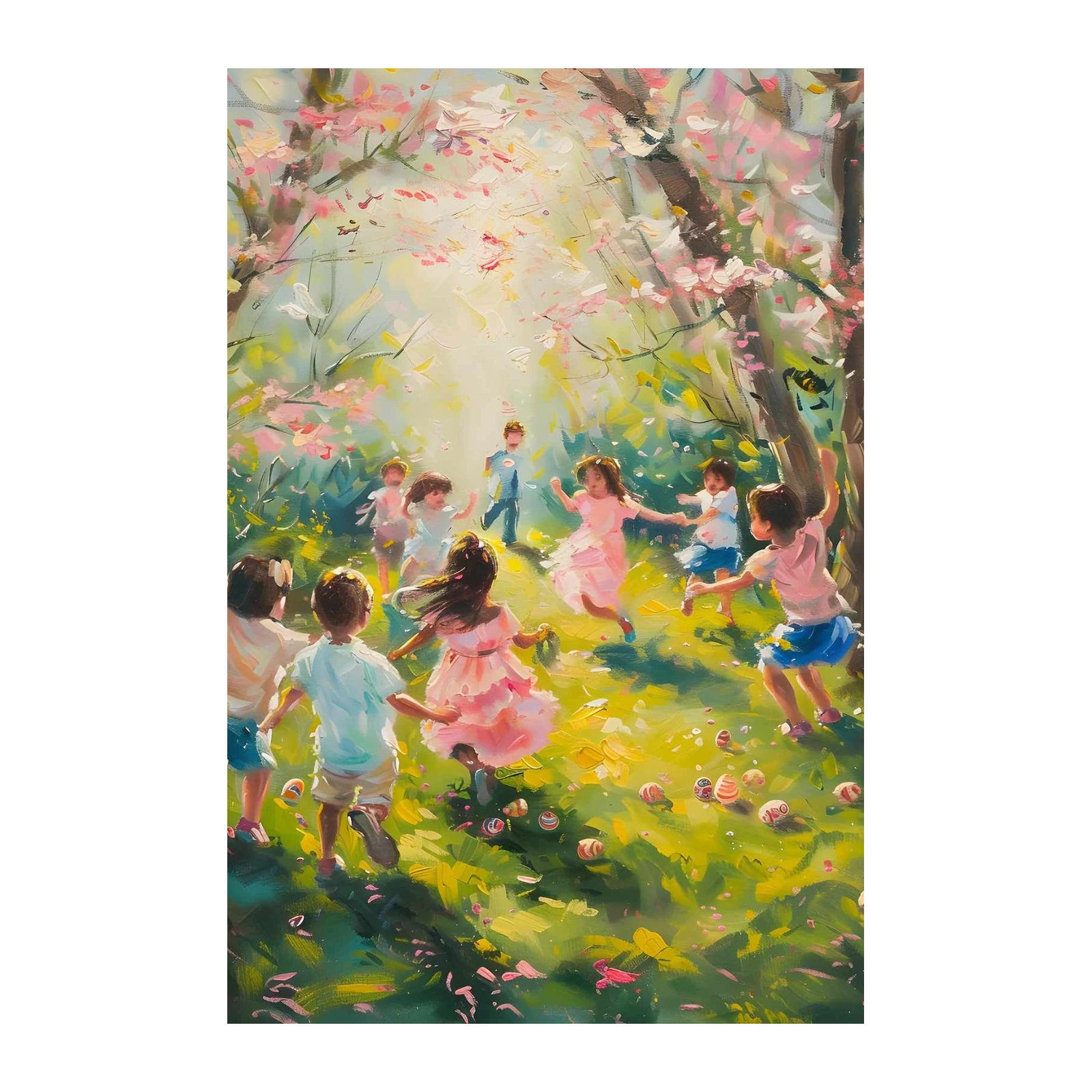 Joyful Spring Dance Wall Art for Kids Room