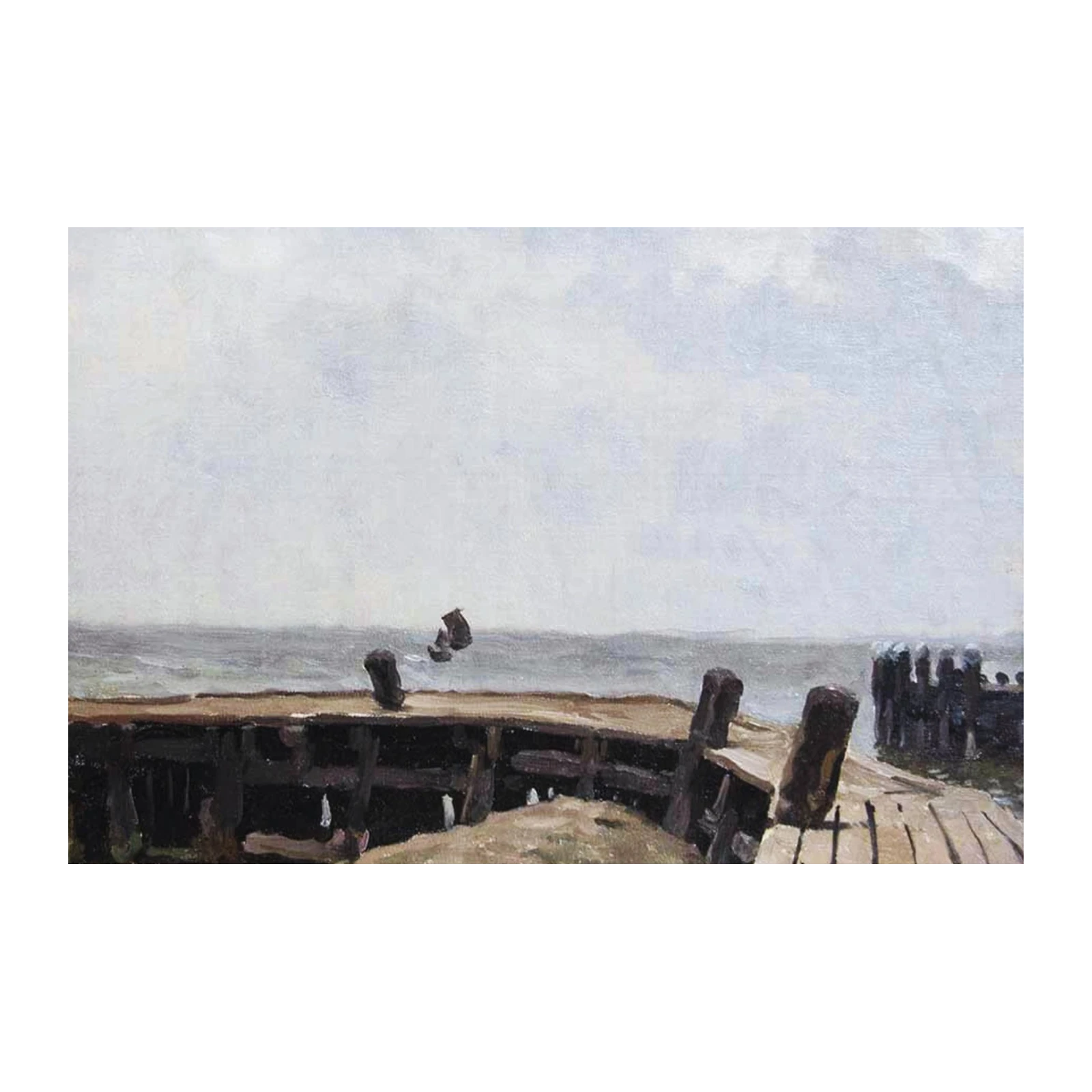 Serene Beach Pier Landscape Wall Art