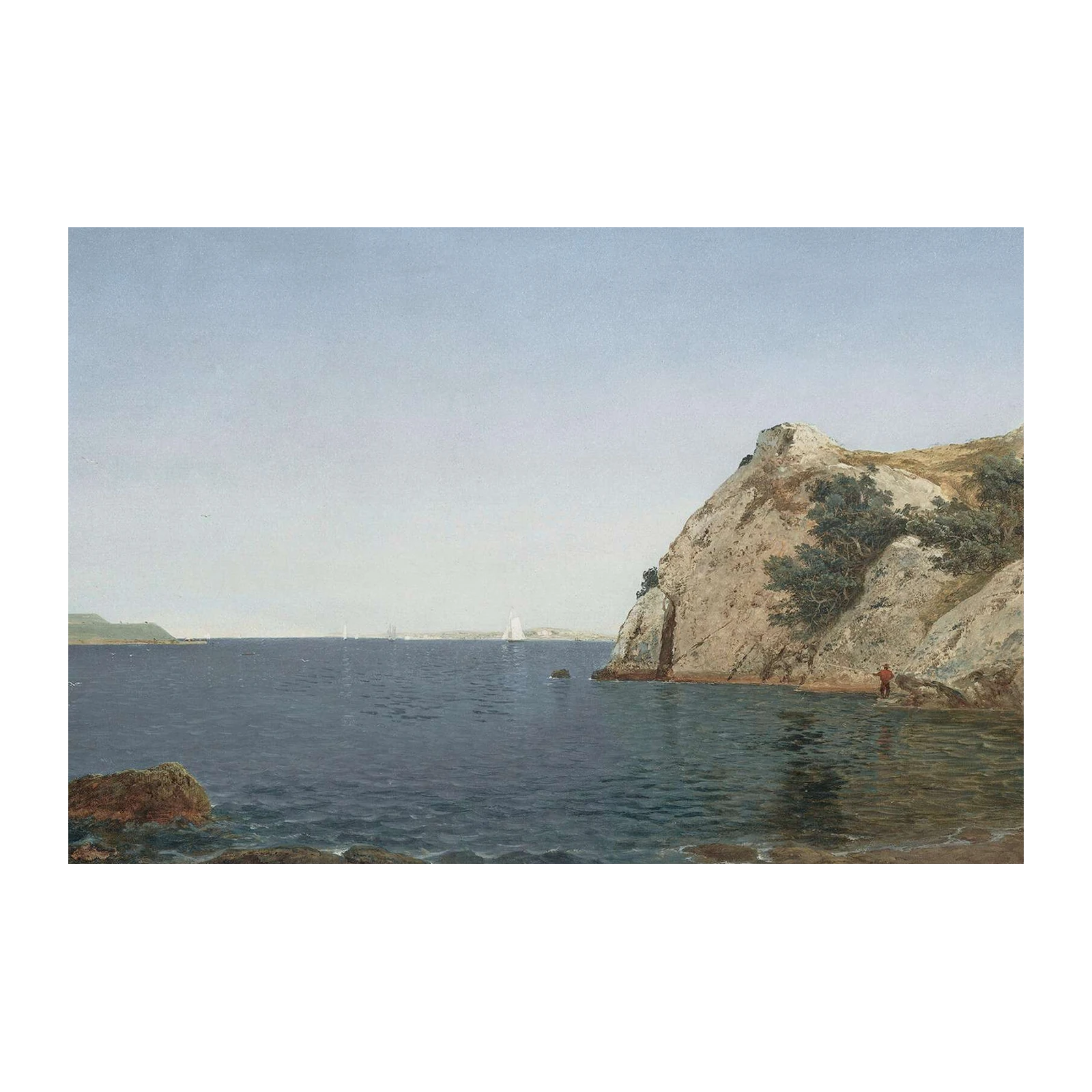 Serene Coastal Landscape Sailing Wall Art