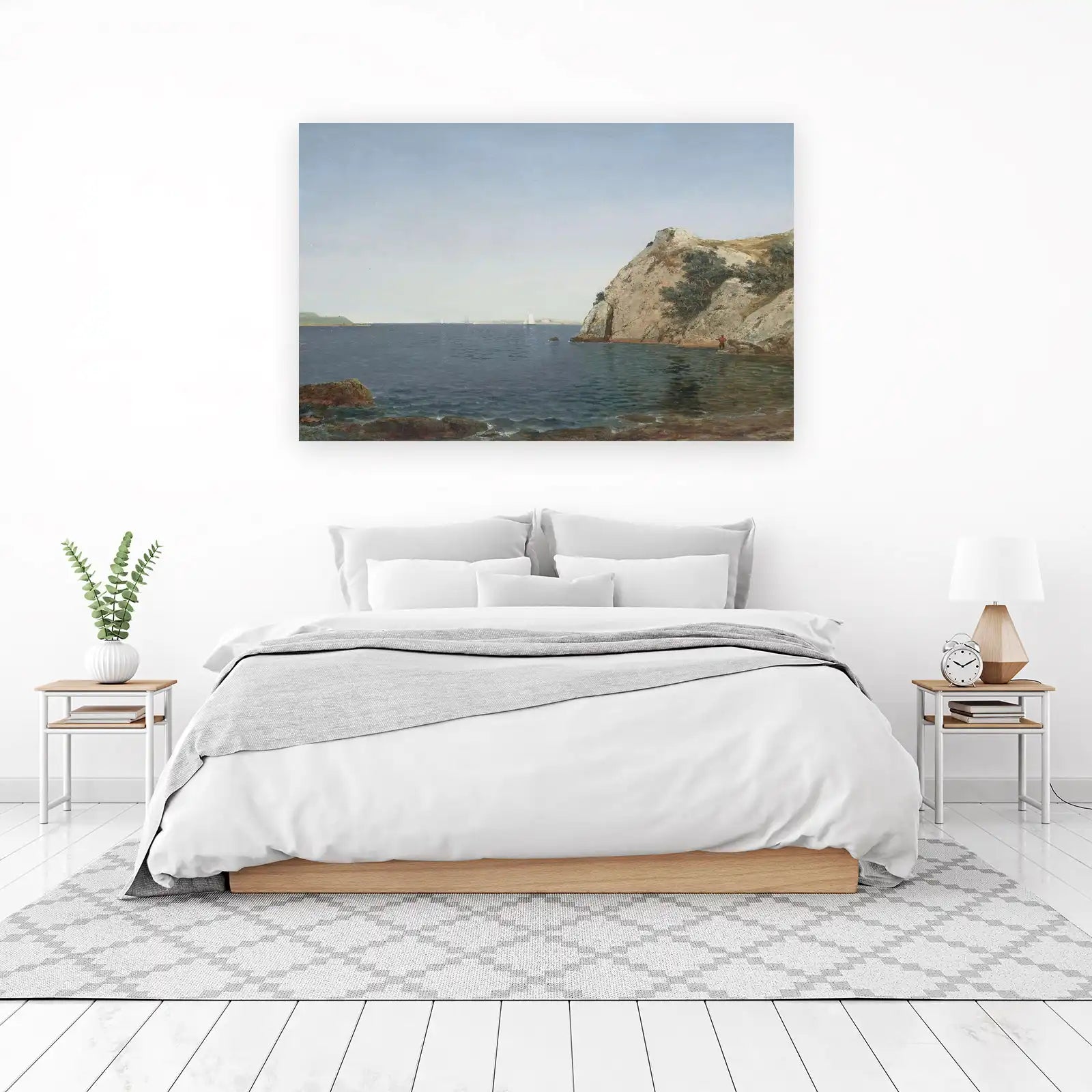 Serene Coastal Landscape Sailing Wall Art