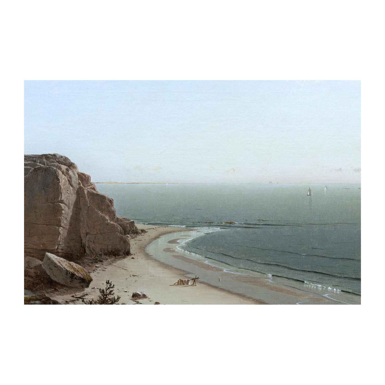 Tranquil Coastal Landscape Sailboat Wall Art