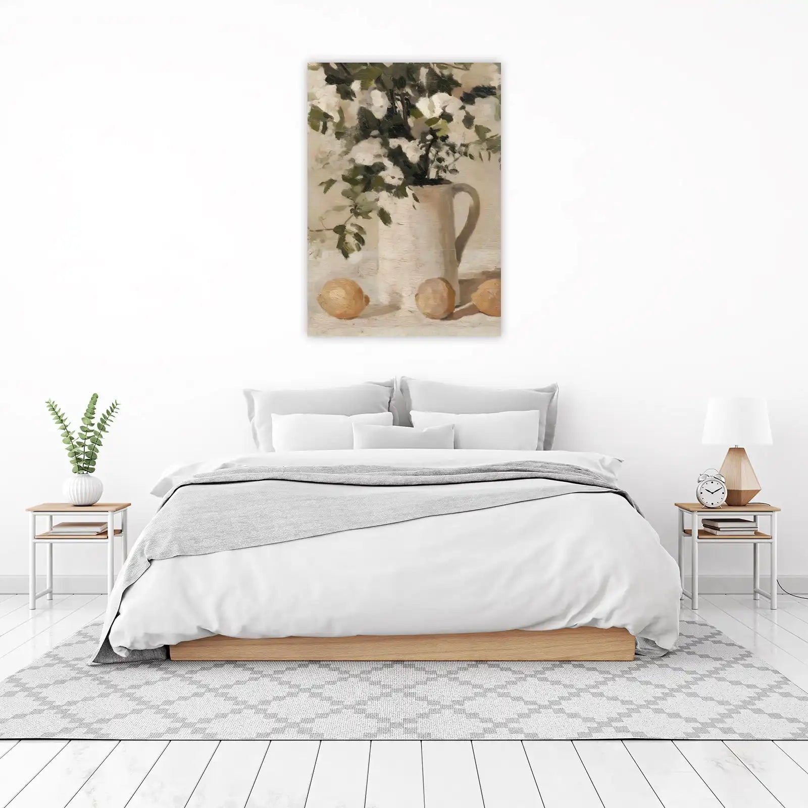 Vintage Lemons & White Pitcher Wall Art