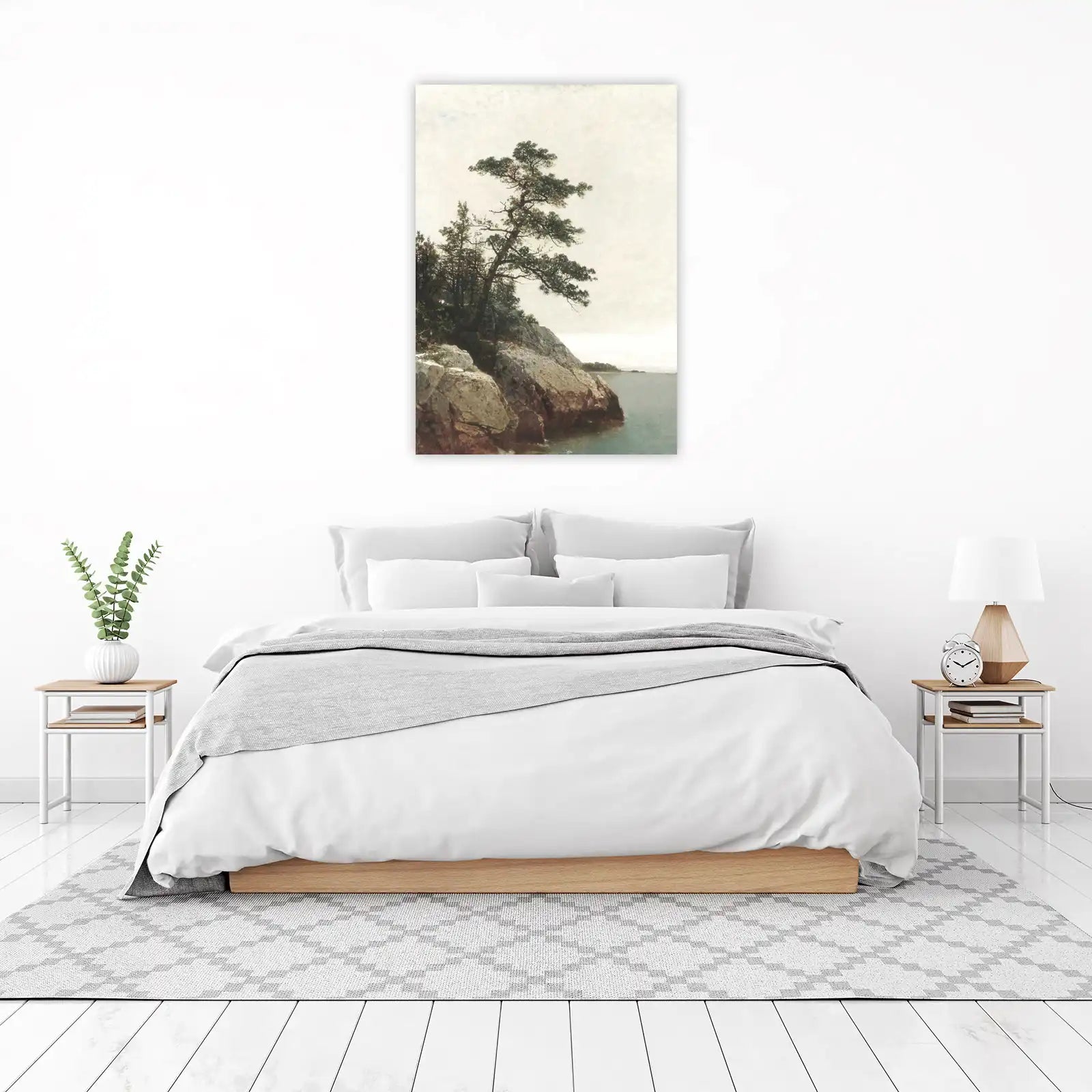 Serene Coastal Pine Wall Art Art
