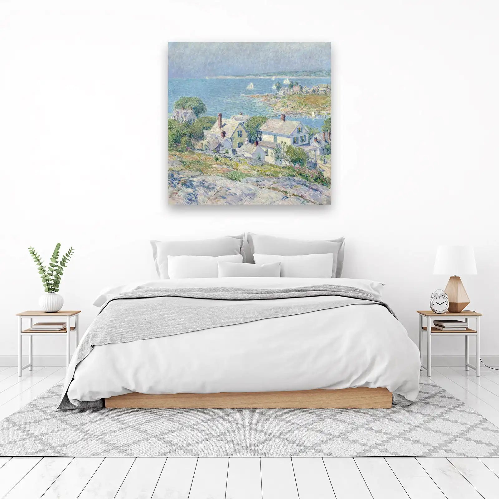 Coastal Village Sailboats Wall Art