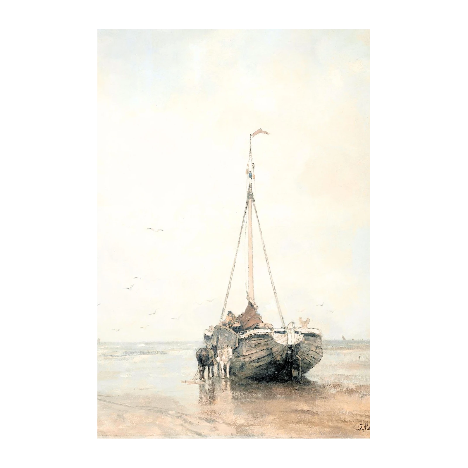 Coastal Calm Fishermen Boat Wall Art