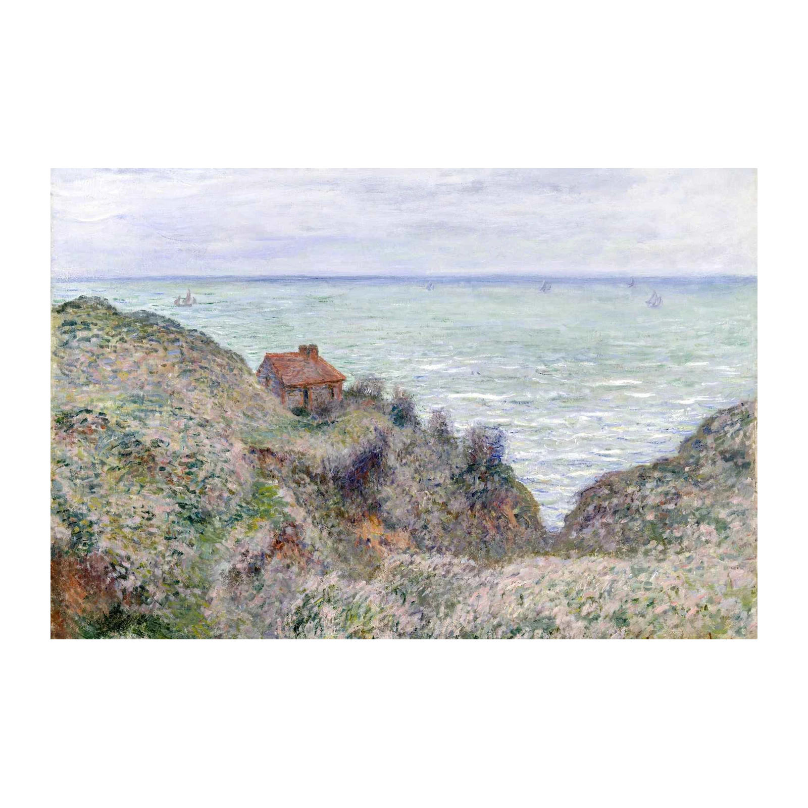 Coastal Cottage Seascape Impressionist Wall Art