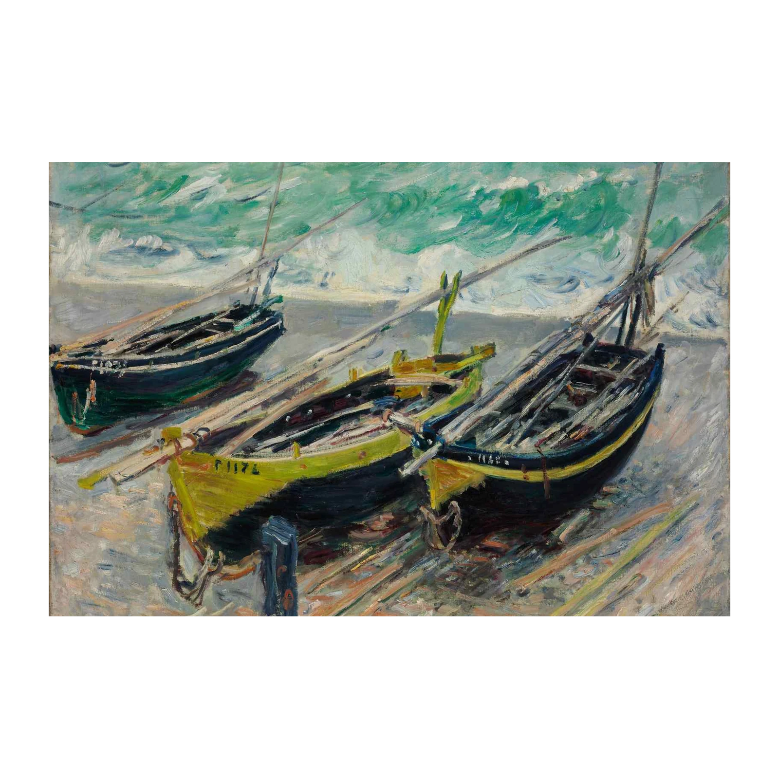 Seaside Boats Impressionist Wall Art