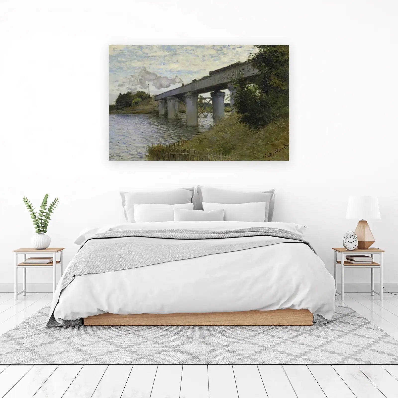 Impressionist Bridge Over River Wall Art