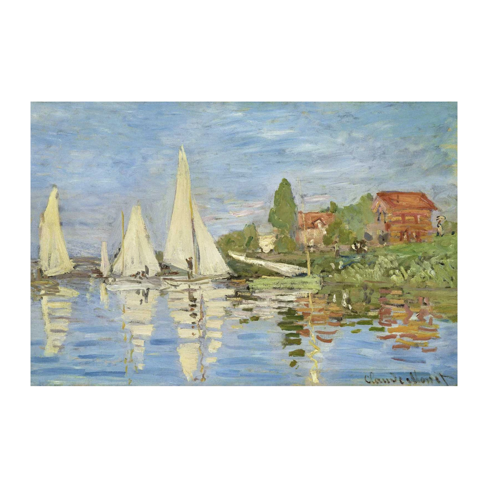 Boats on the River Seine Monet Wall Art
