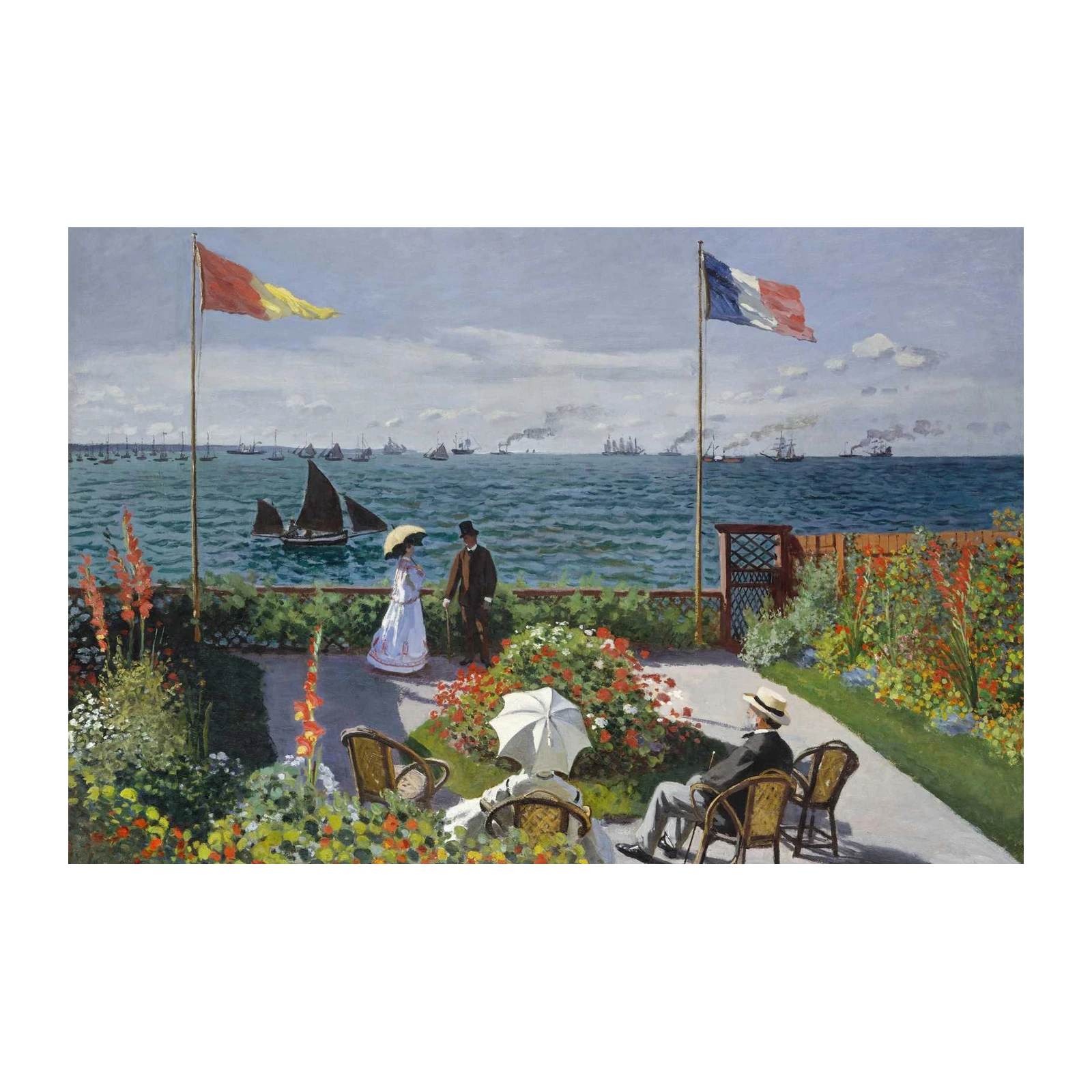 Coastal Promenade Claude Monet Oil Painting Wall Art