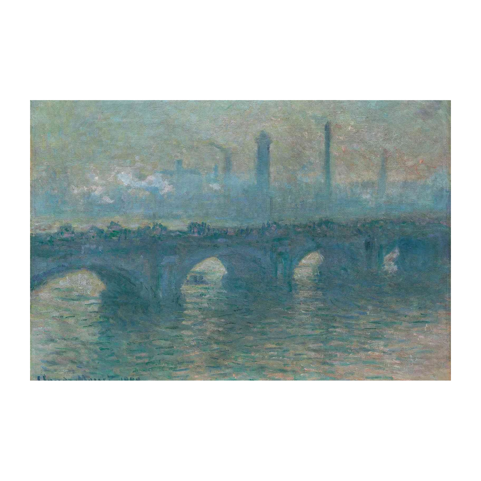 Impressionist London Bridge Foggy Wall Art