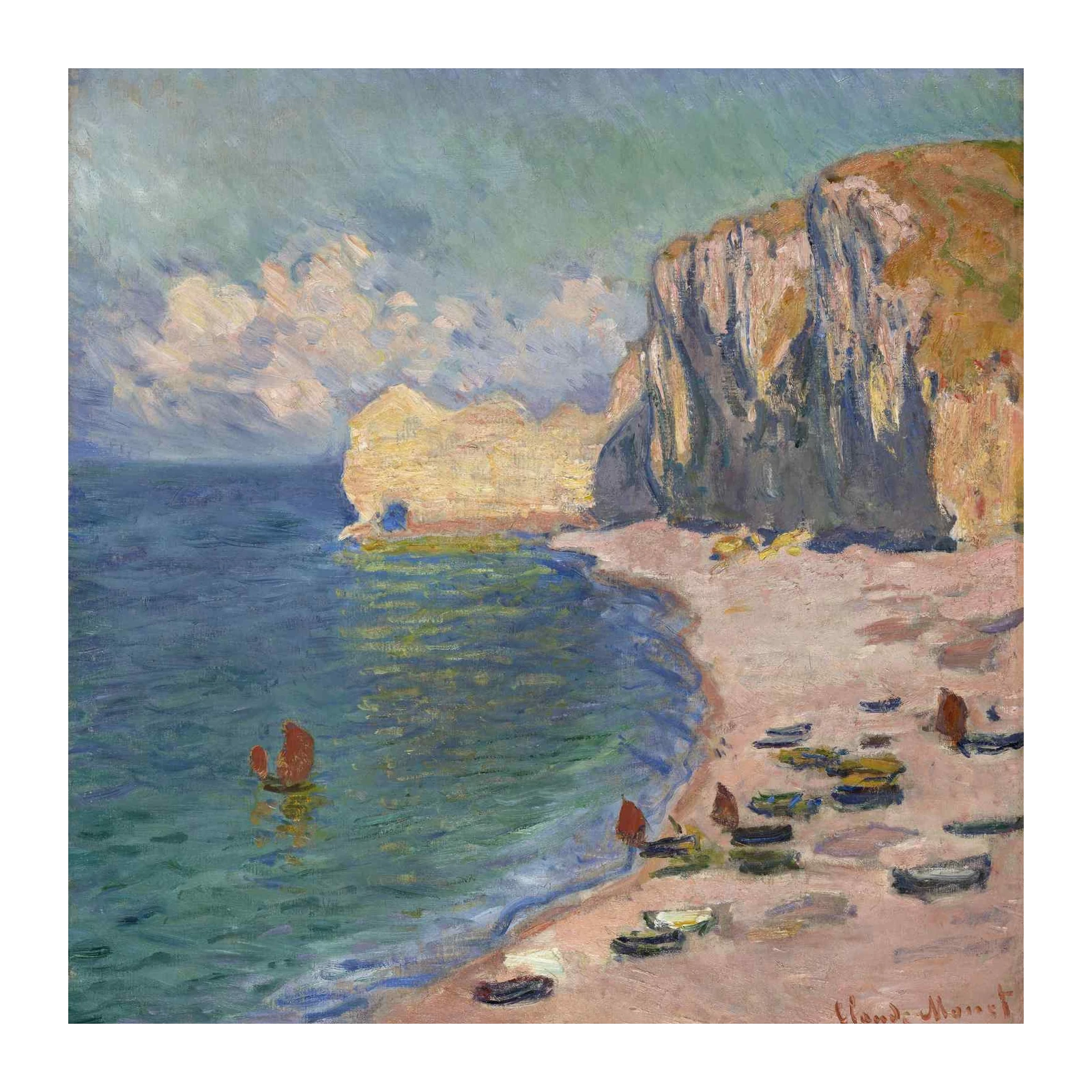 Monet's Étretat Cliffs Coastal View Wall Art