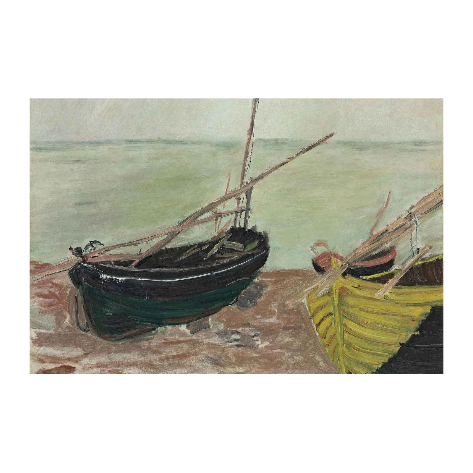 Claude Monet Boats Beach Calm Impressionist Wall Art