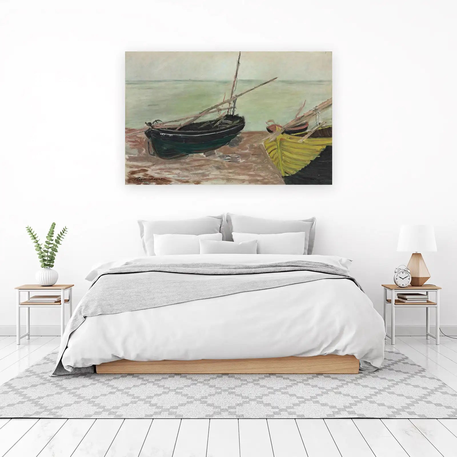 Claude Monet Boats Beach Calm Impressionist Wall Art