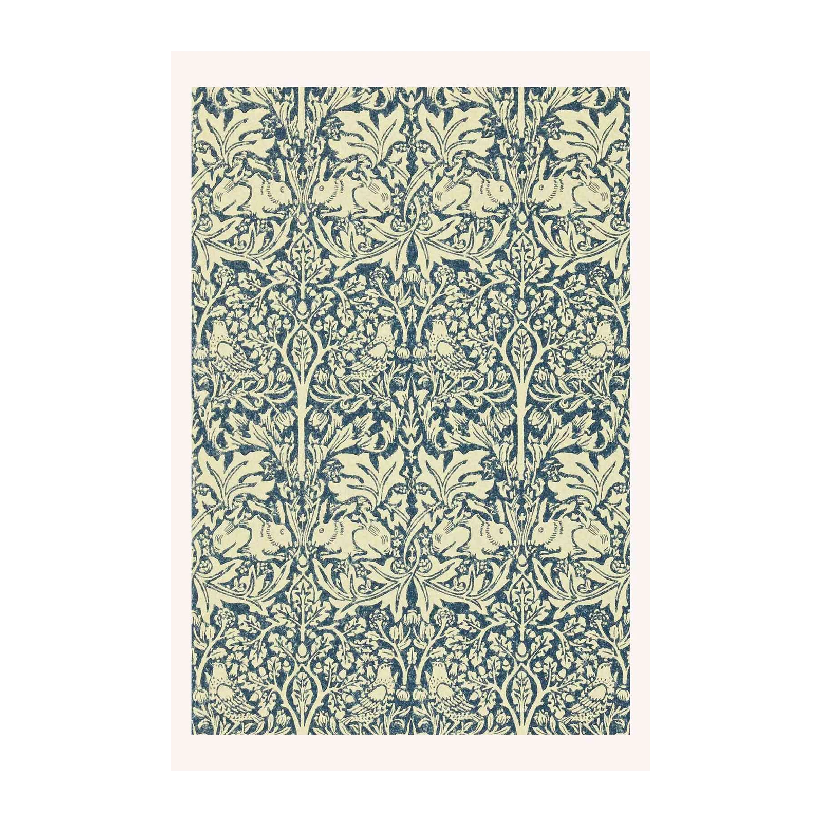 Charming Rabbit & Bird Floral Pattern Wall Art