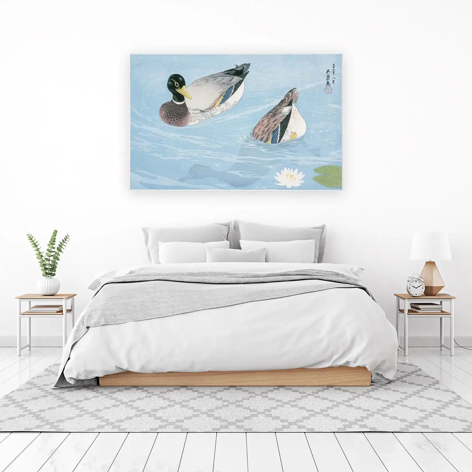 Tranquil Mallard Ducks Serene Pond Wall Art
