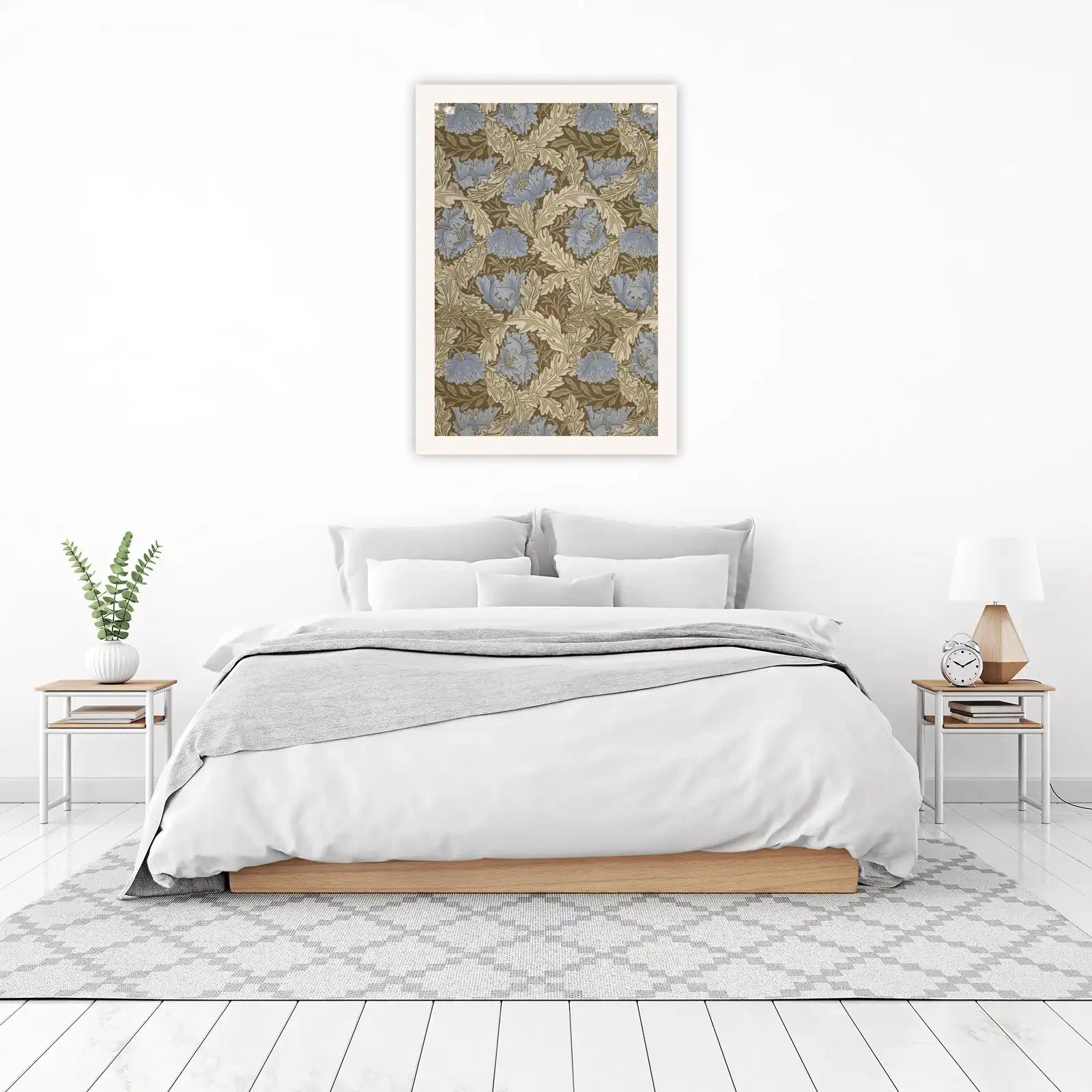 Blue Floral Art Nouveau Wall Art