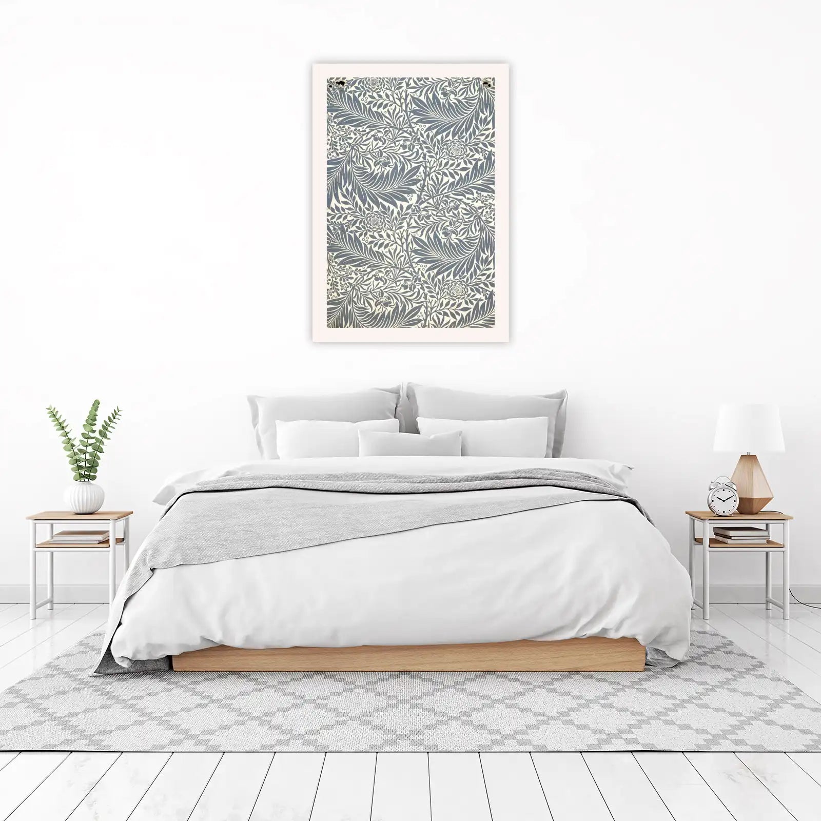 Vintage Floral Blue Botanical Art Wall Art