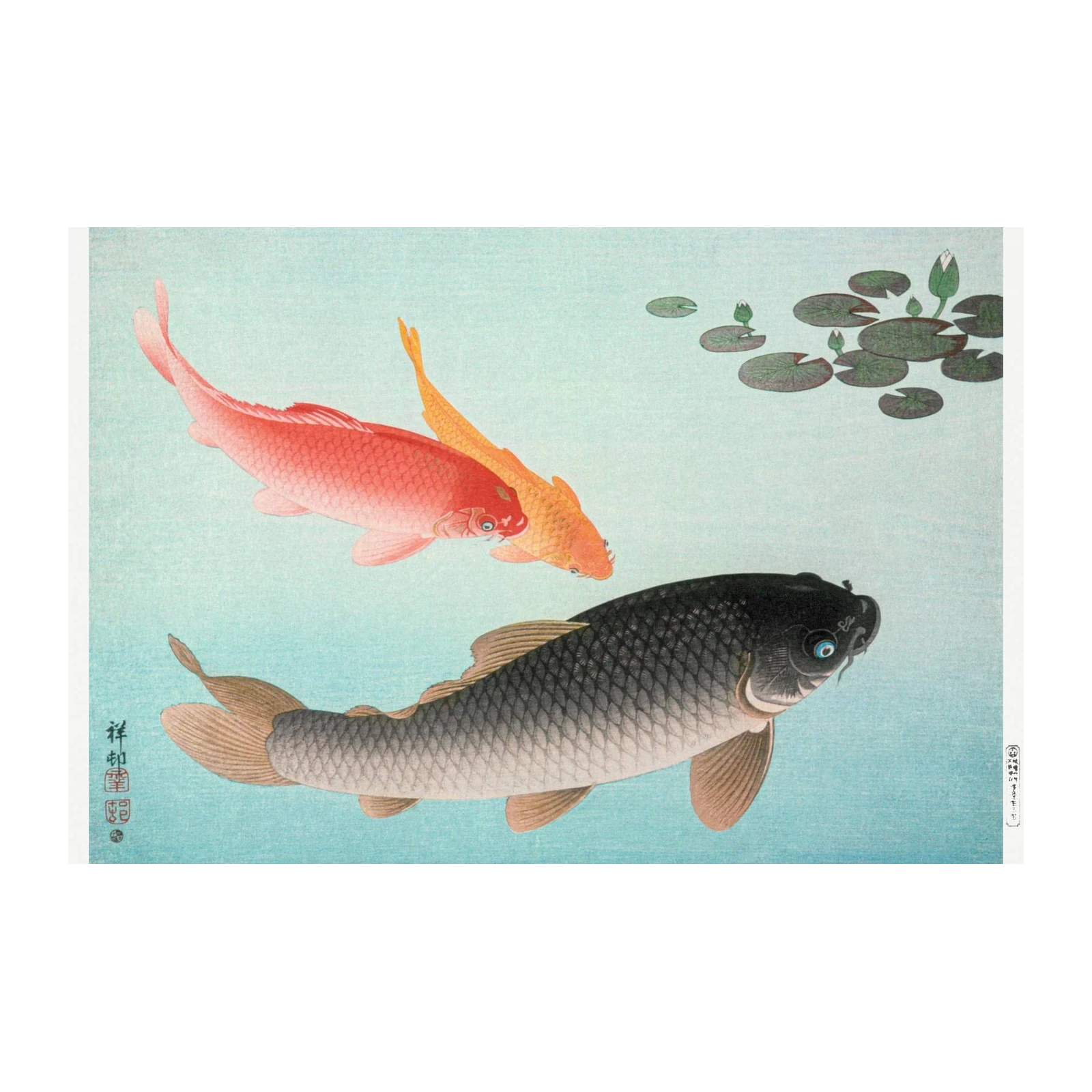 Koi Fish Serenity Japanese Art Wall Art