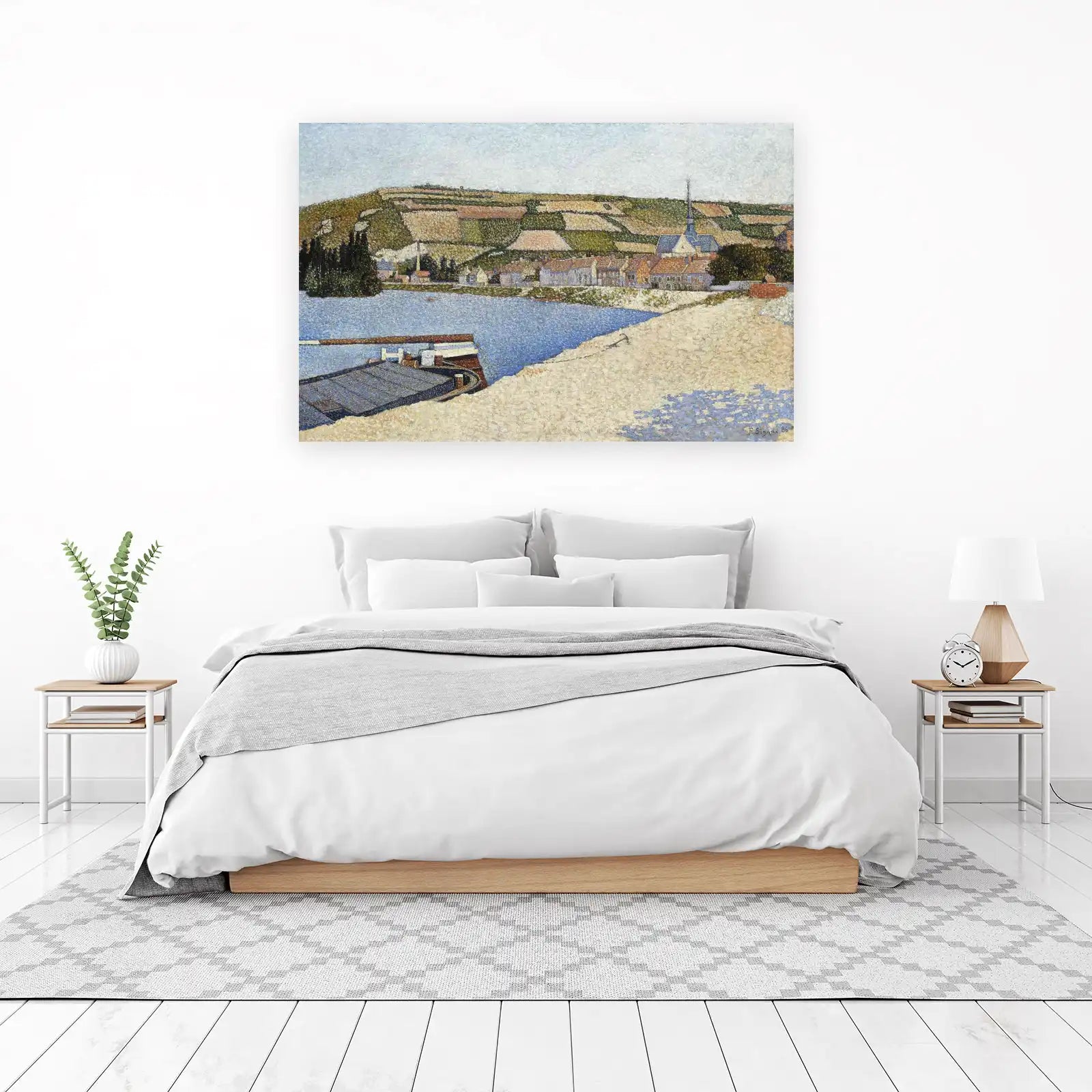 Impressionist River Village Wall Art