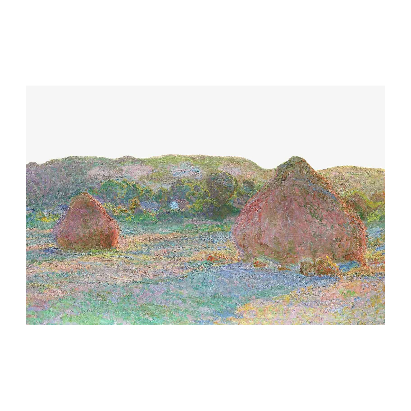 Impressionist Haystacks Field Wall Art