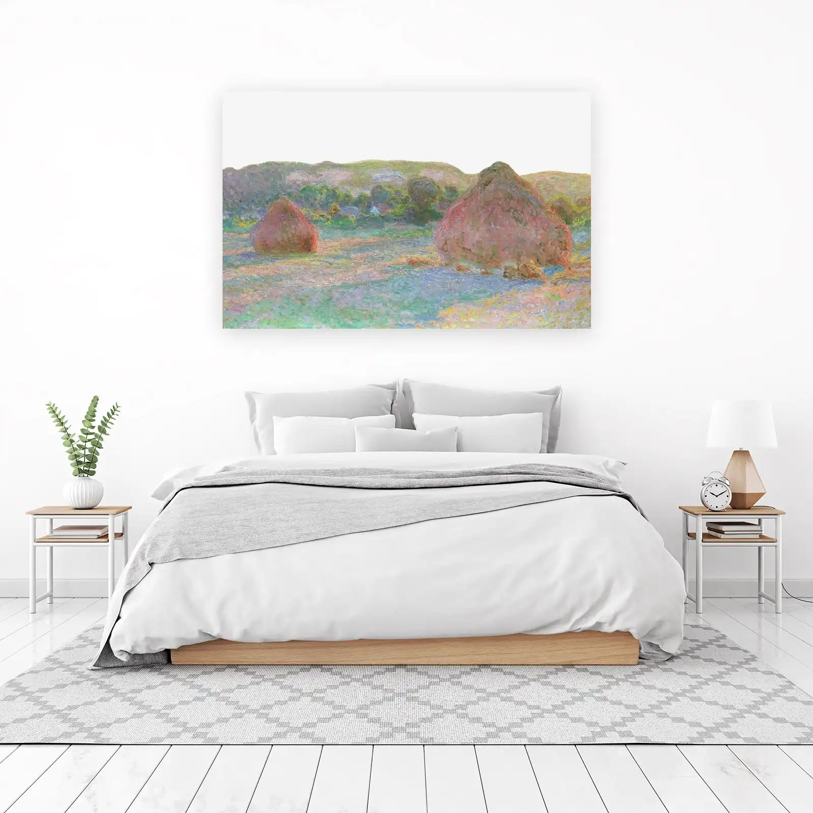Impressionist Haystacks Field Wall Art