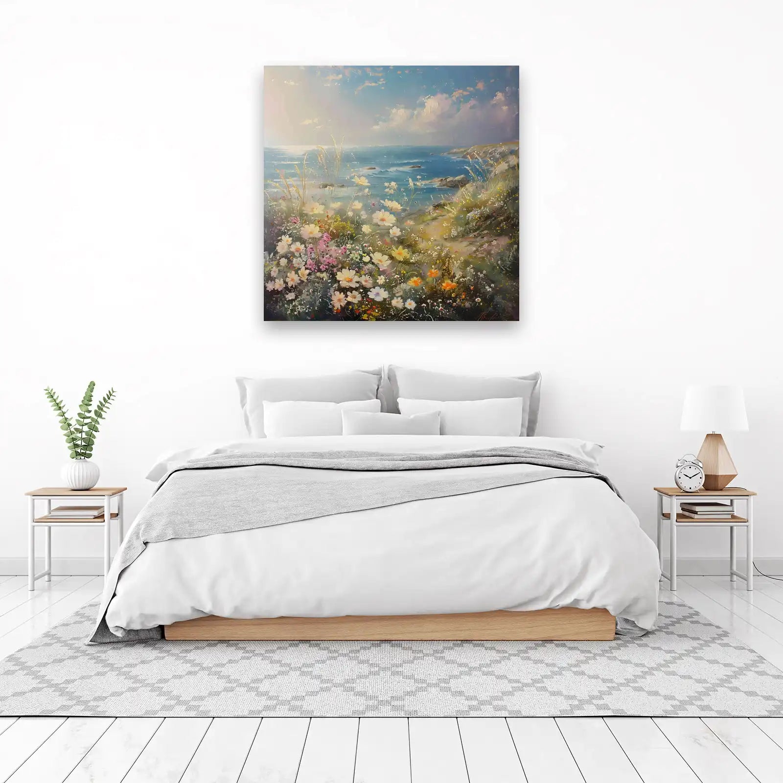 Coastal Wildflowers Seascape Wall Art