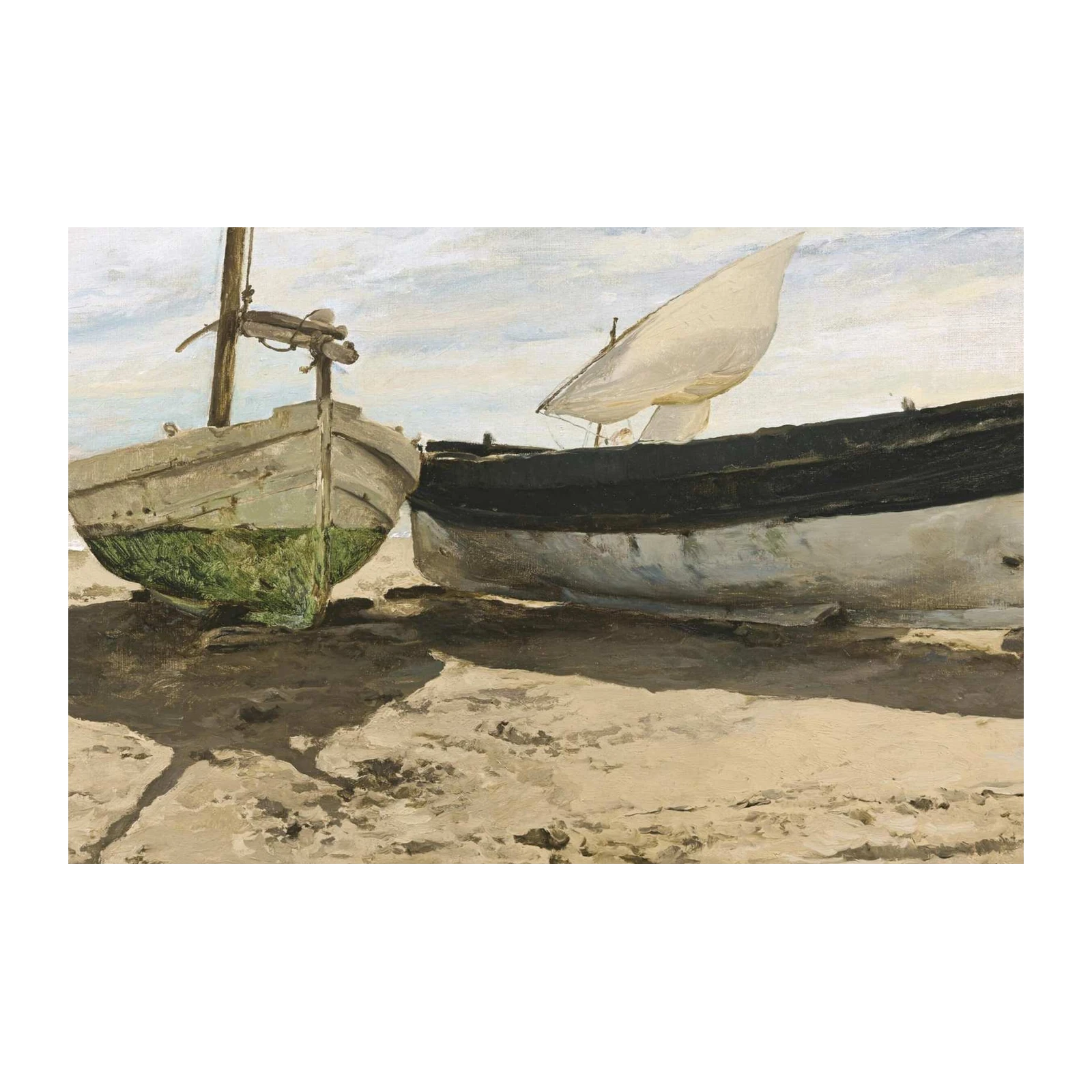 Seaside Boats Impressionist Wall Art