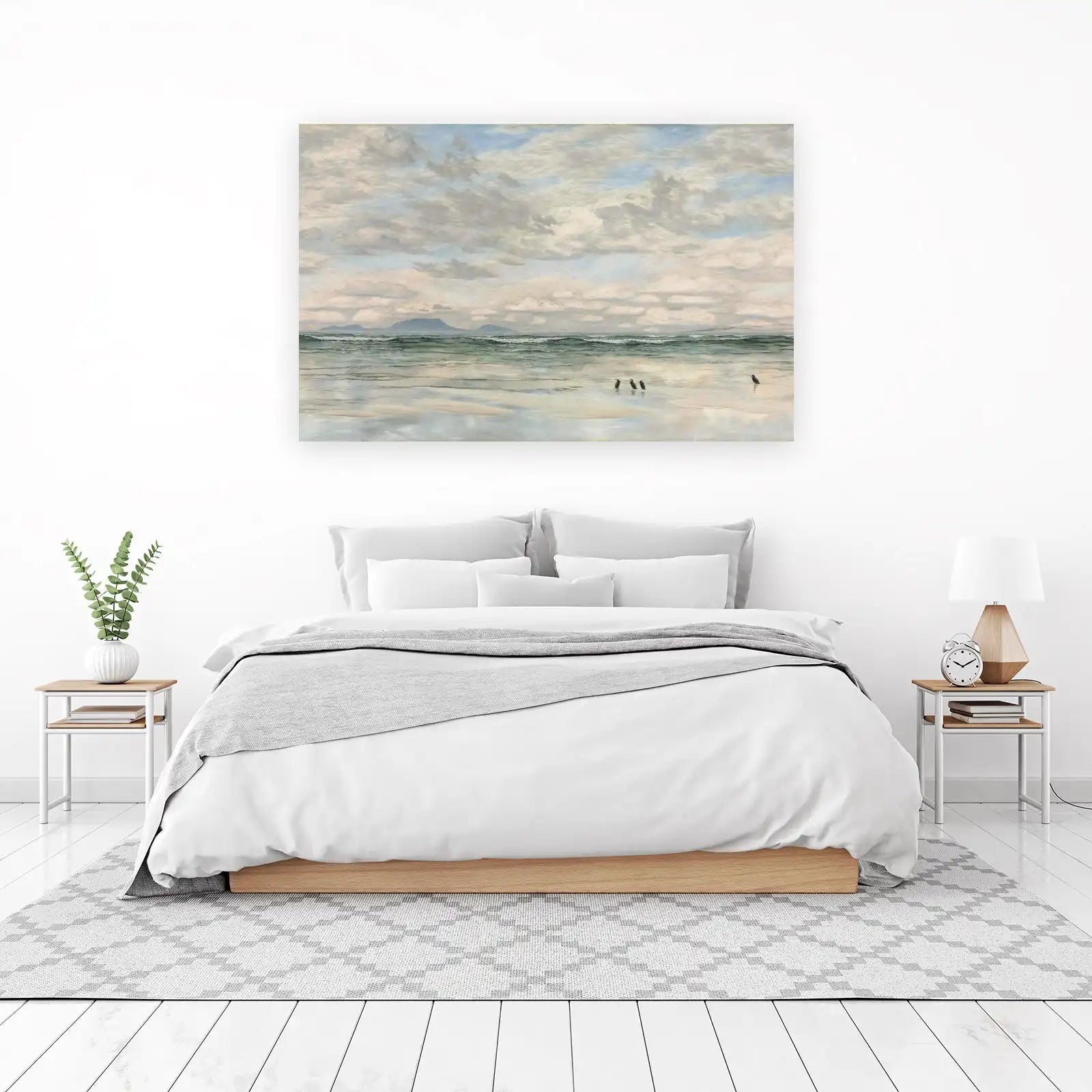 Serene Coastal Landscape with Penguins Wall Art