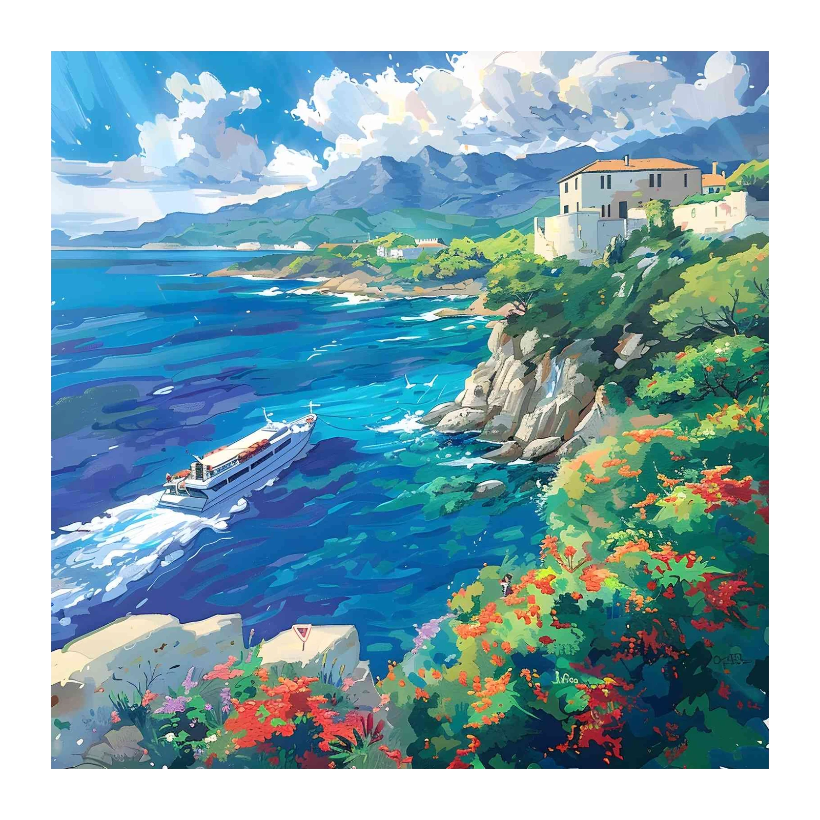 Coastal Serenity Yacht Wall Art