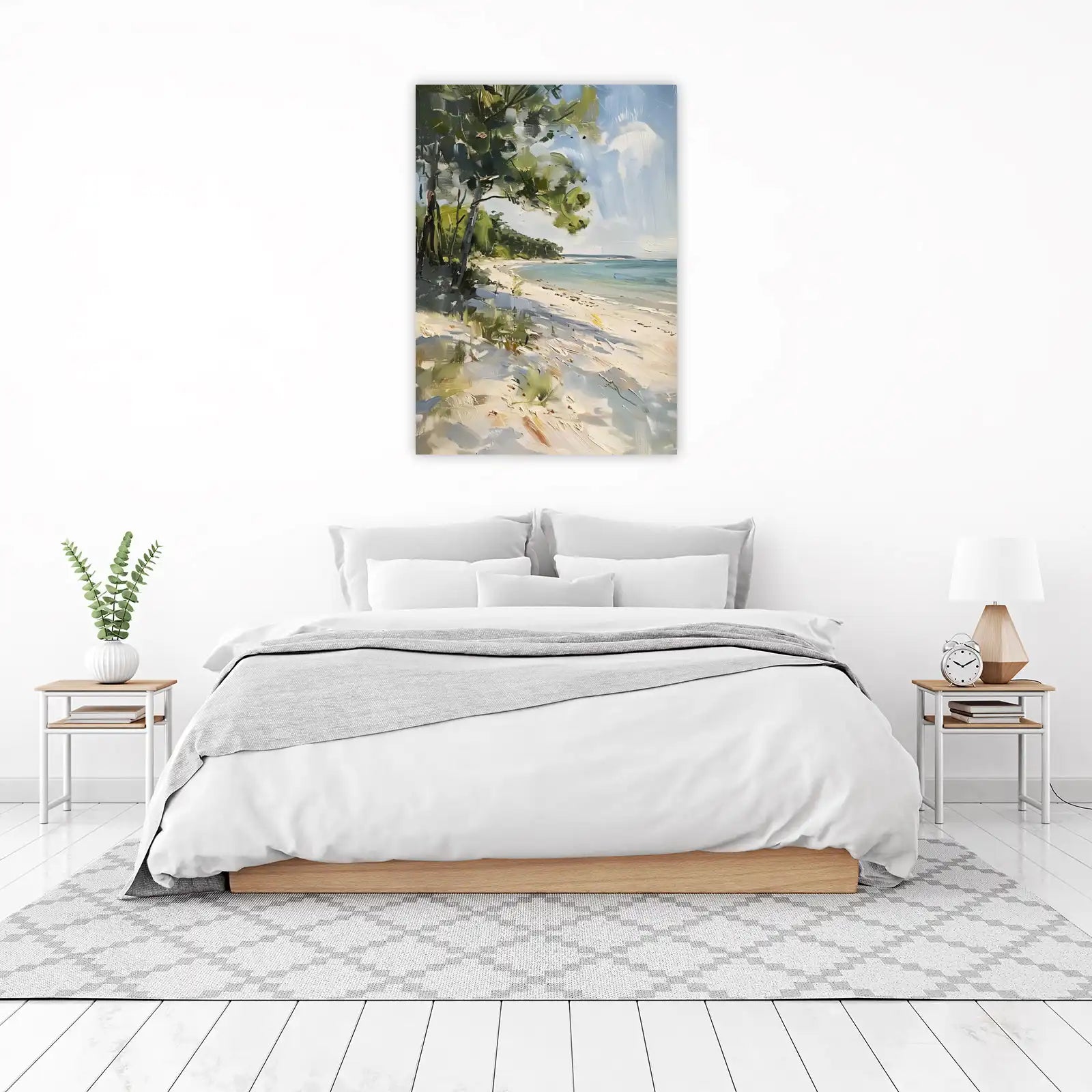 Serene Beach Landscape Impressionist Wall Art