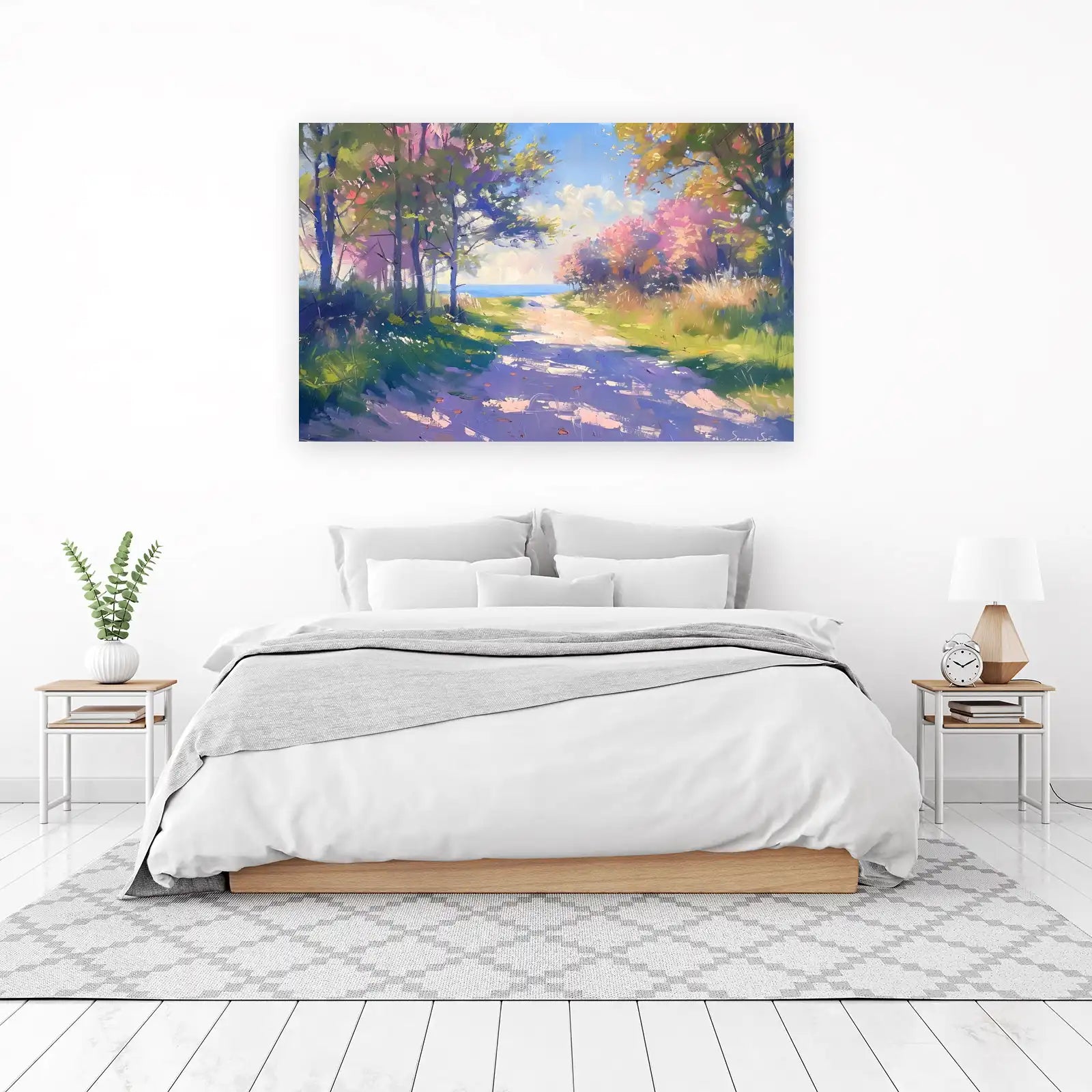 Serene Coastal Path Impressionist Wall Art