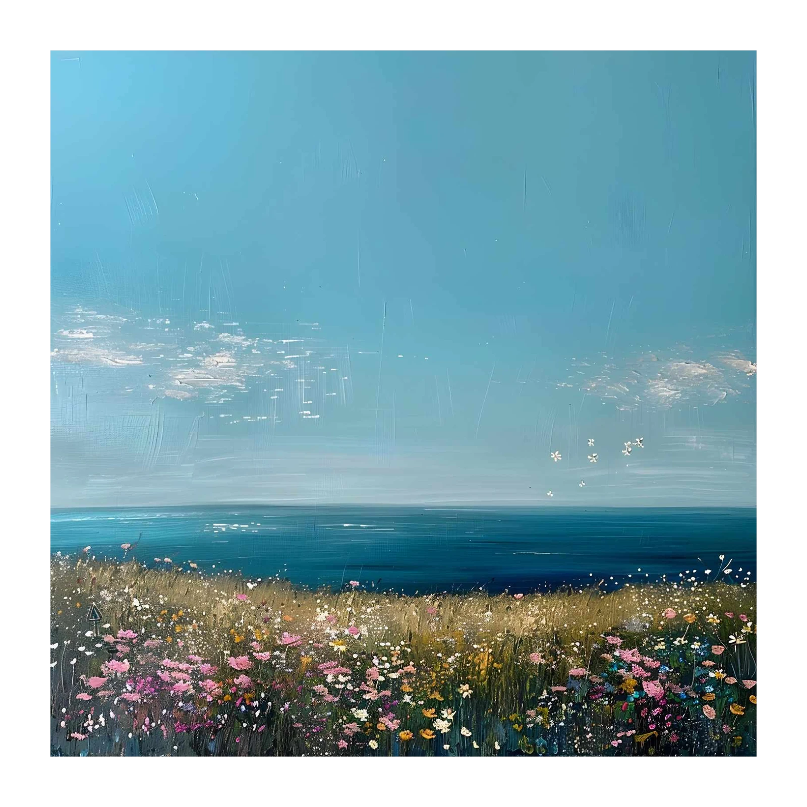 Serene Coastal Meadow Wall Art