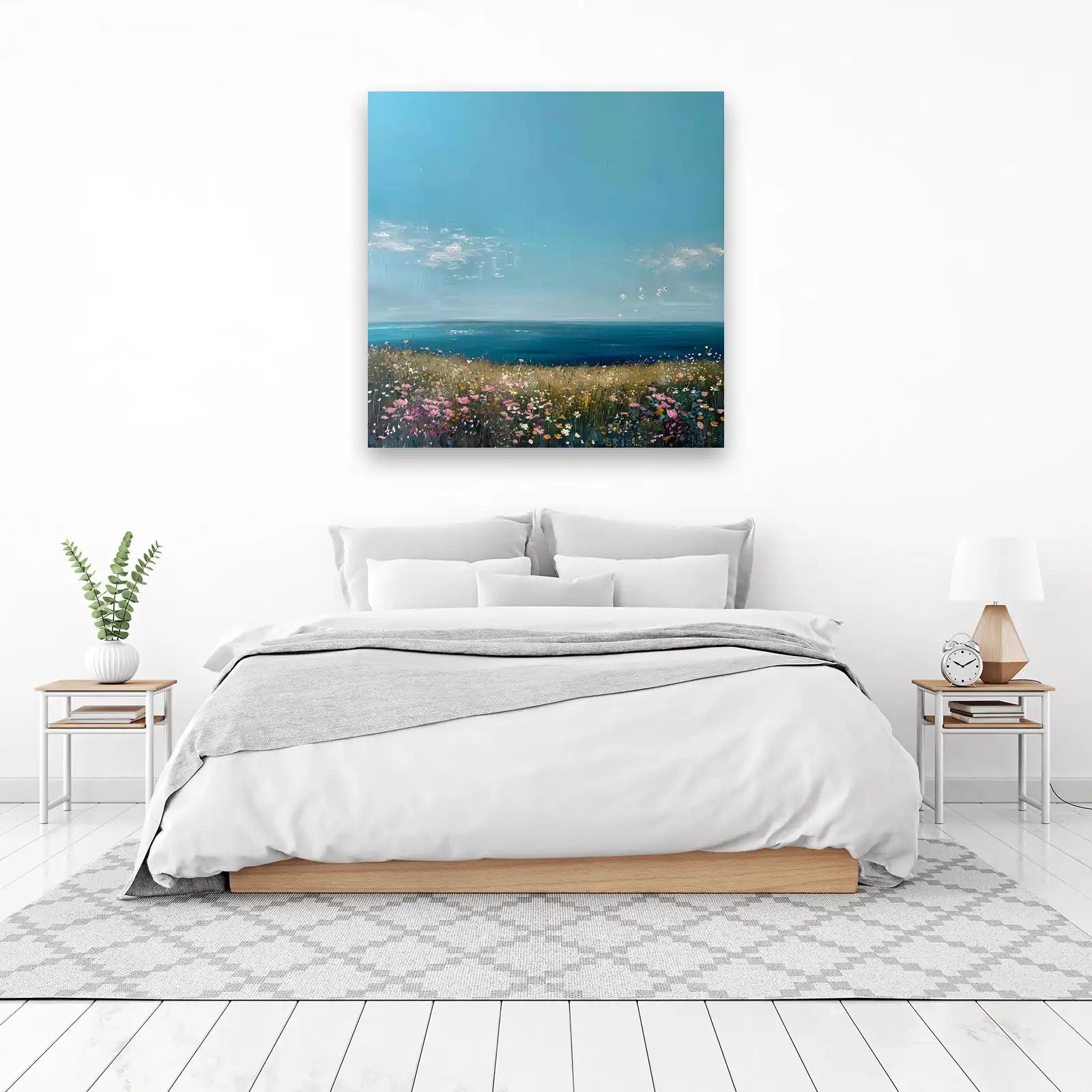 Serene Coastal Meadow Wall Art
