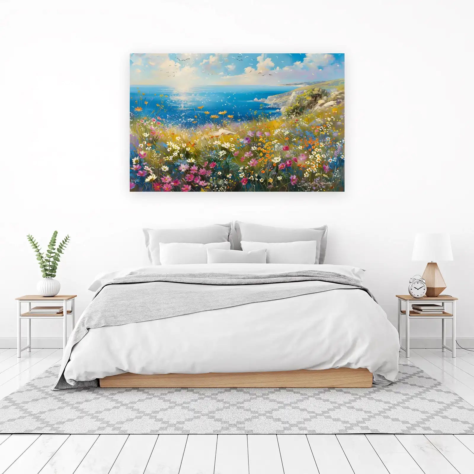 Vibrant Coastal Wildflower Meadow Wall Art