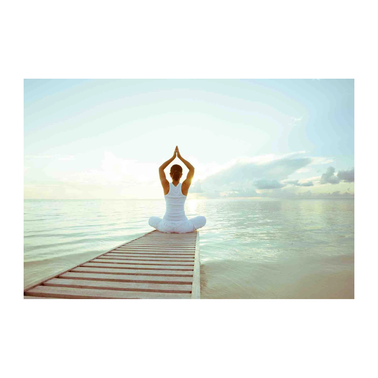 Serene Yoga Sunrise Beach Wall Art