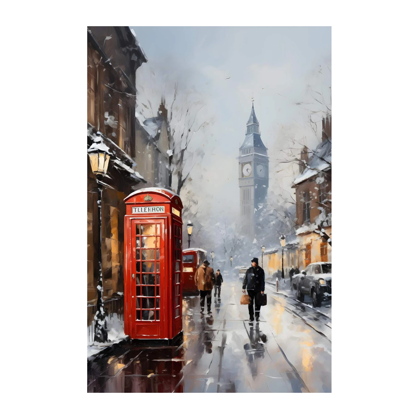 Iconic London Winter Scene Wall Art