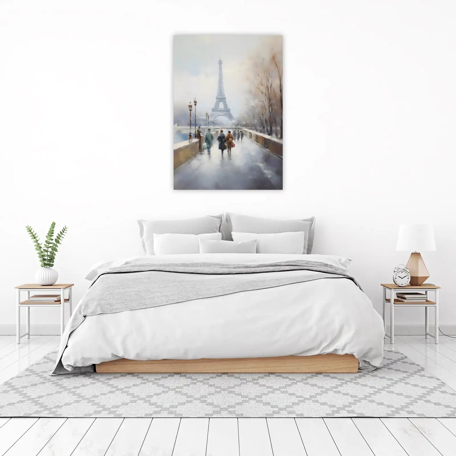 Parisian Winter Stroll Eiffel Tower Wall Art